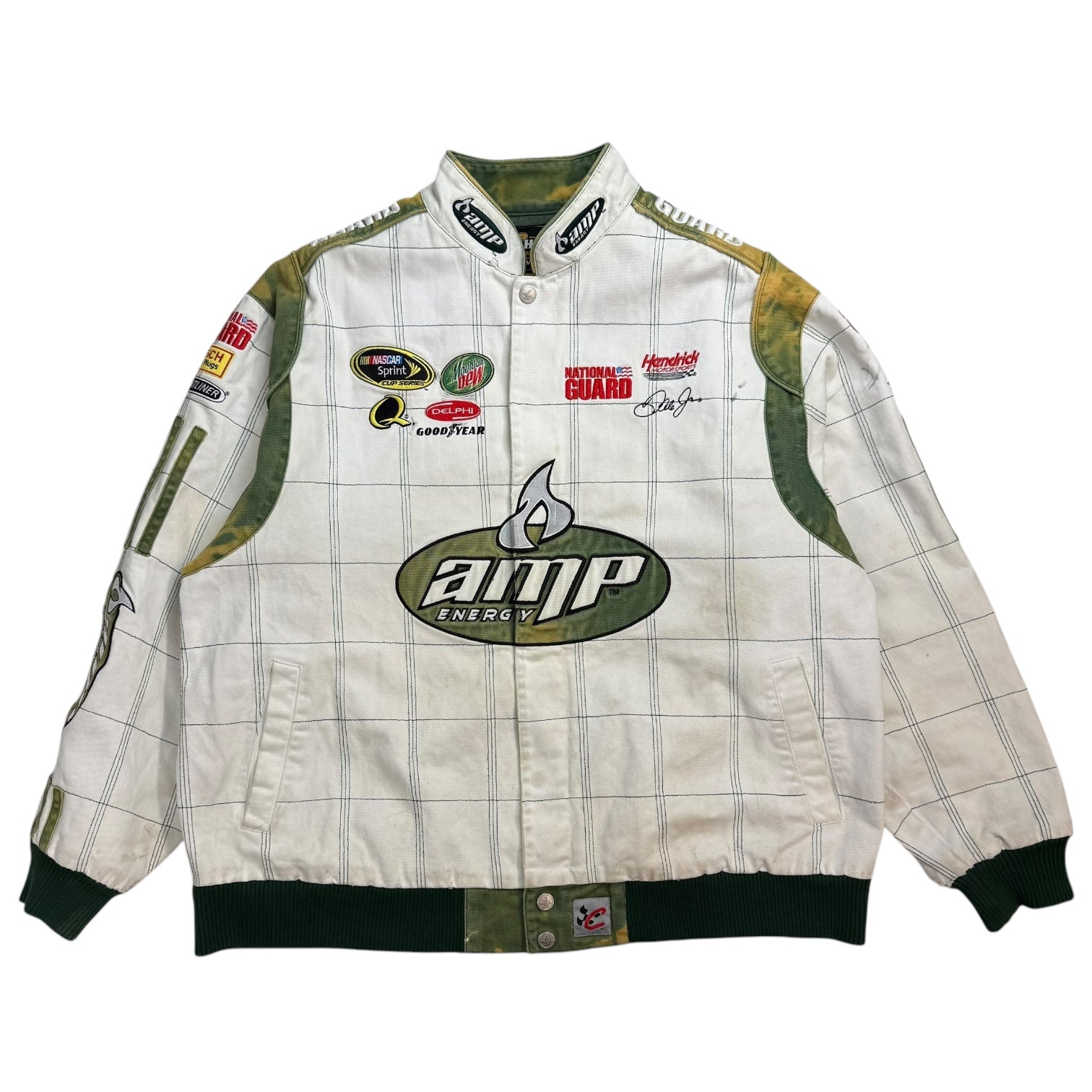 Vintage Chase Authentics NASCAR Dale Earnhardt Jr Amp Energy Jacket White/Green