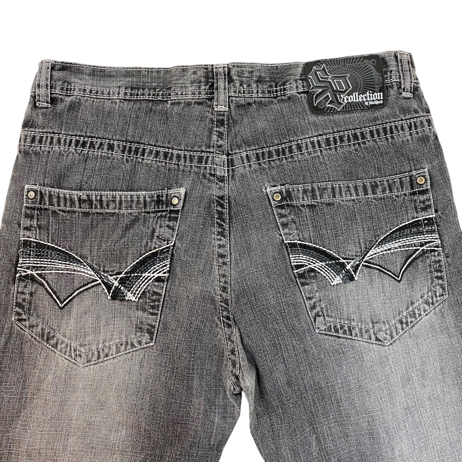 Y2K Hip Hop SP Collection South Pole Denim Jeans Black