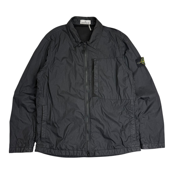 Stone Island Crinkly Nylon Over Shirt Black