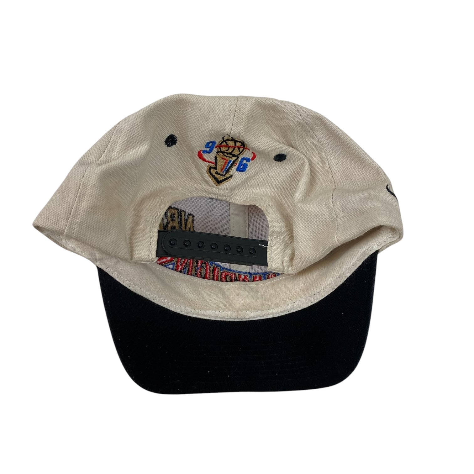 Vintage 1996 NBA Championship Chicago Bulls Snap Back Hat Cream