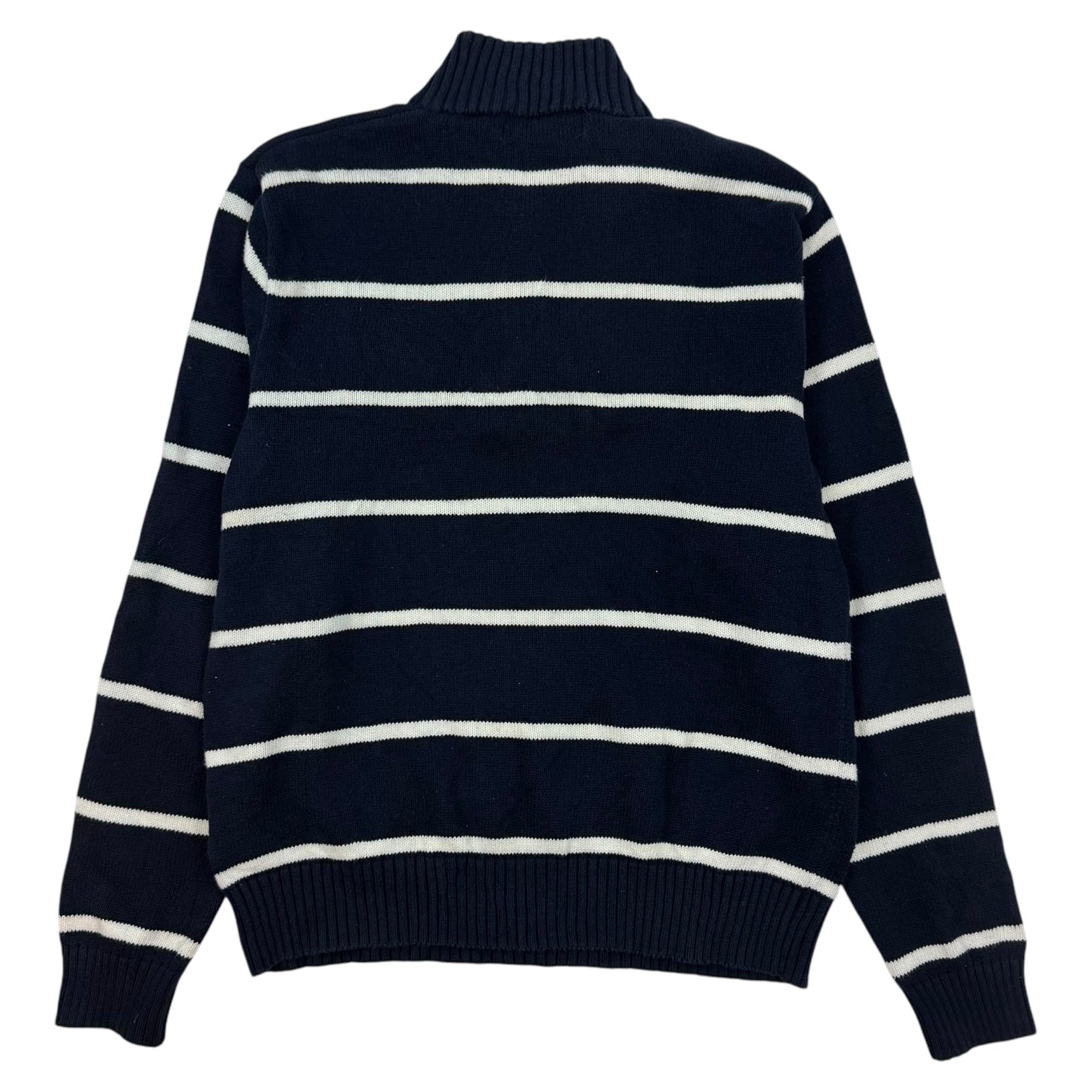 Vintage Polo Ralph Lauren Striped Knitted Quarter Zip Navy/White