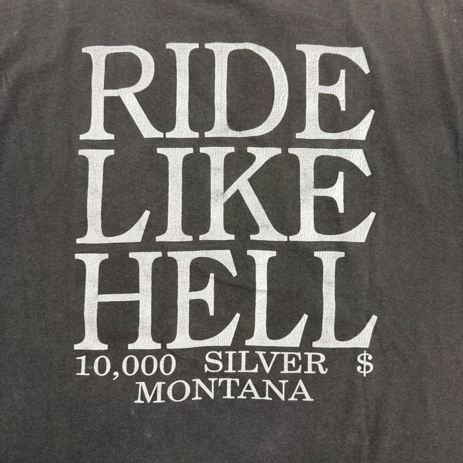 Vintage Go To Heaven… Ride Like Hell Tee Faded Black