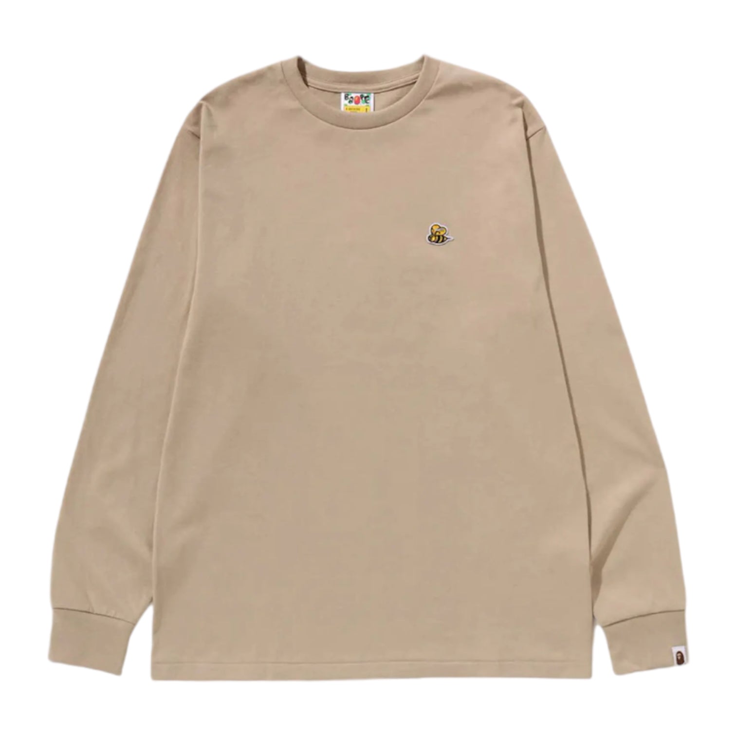 BAPE Bee One Point Long Sleeve Tee Beige