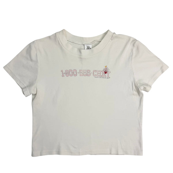 (W) Cherry LA 1-800-555-Chry Baby Tee White