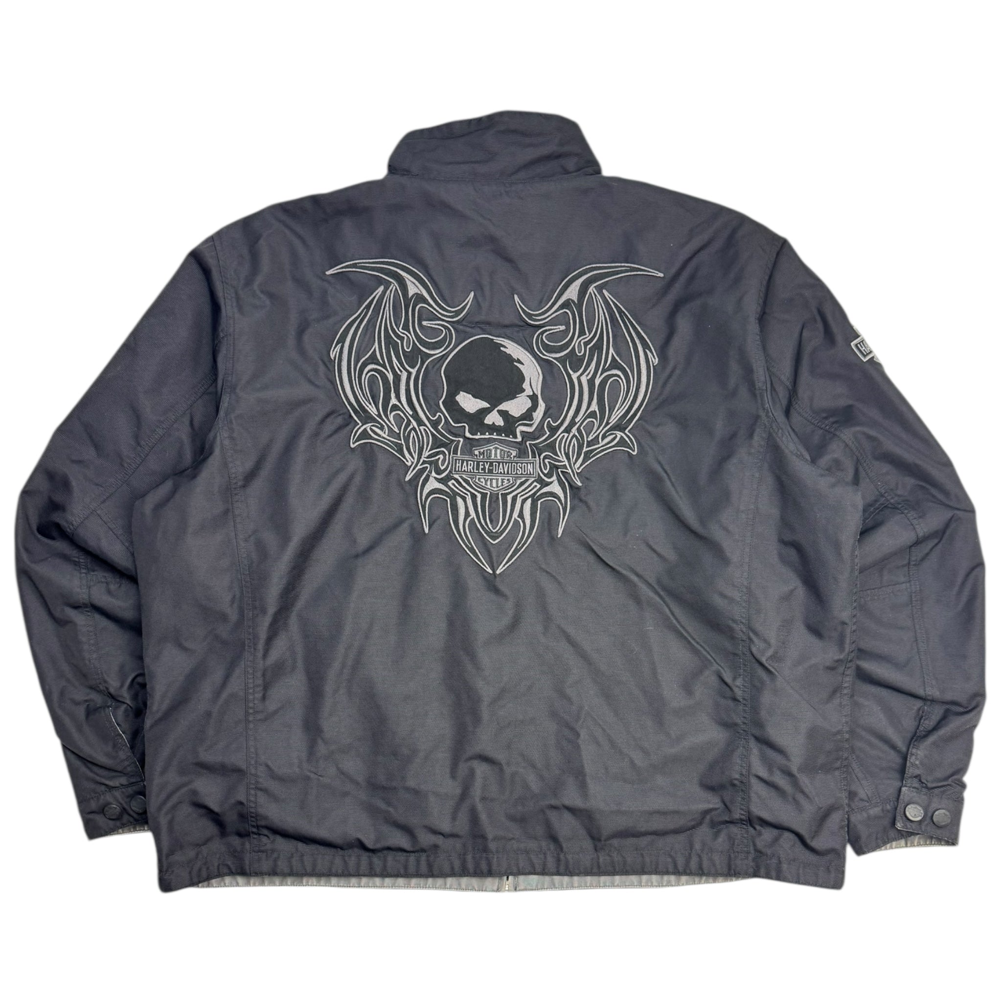 Harley Davidson Reversible Nylon Tribal Skull Jacket