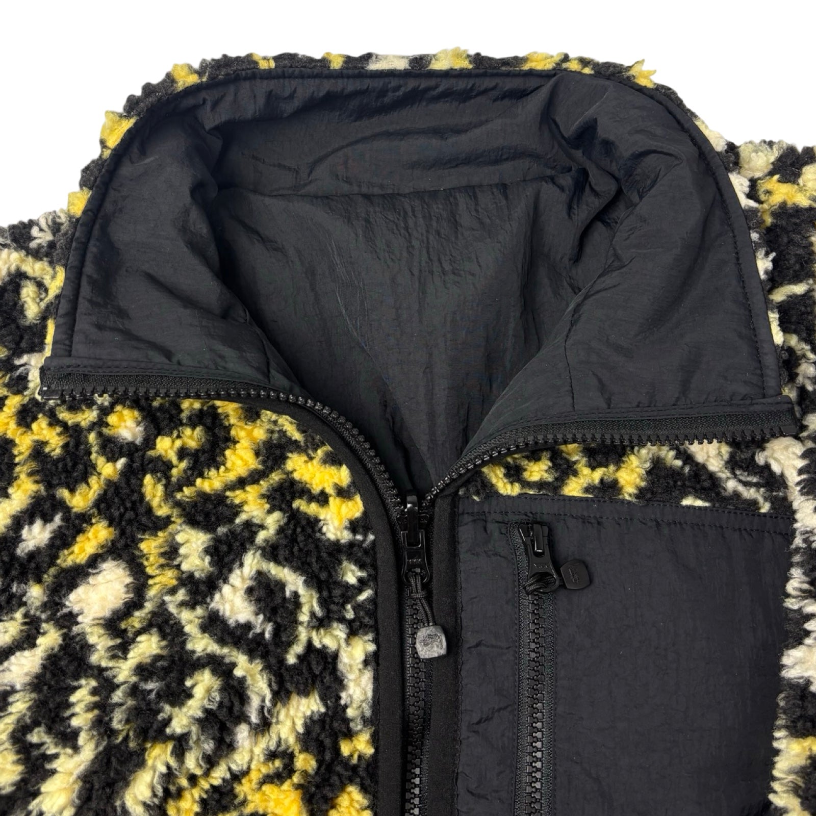 Stussy Sherpa Reversible Jacket Yellow Leopard
