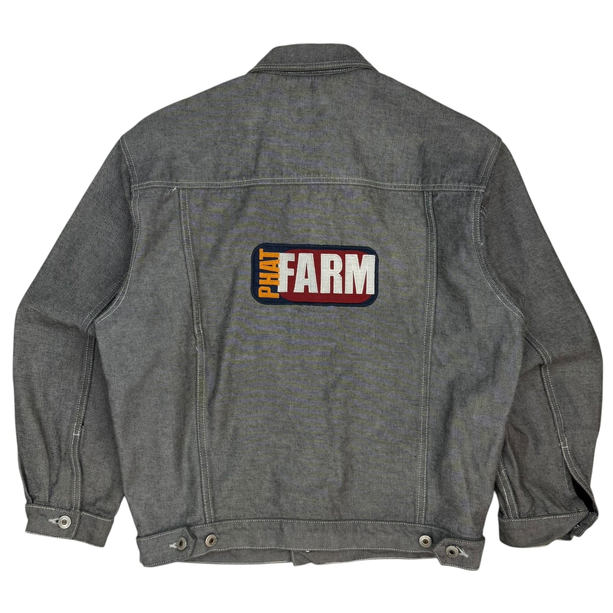 Vintage Phat Farm Denim Trucker Jacket Grey