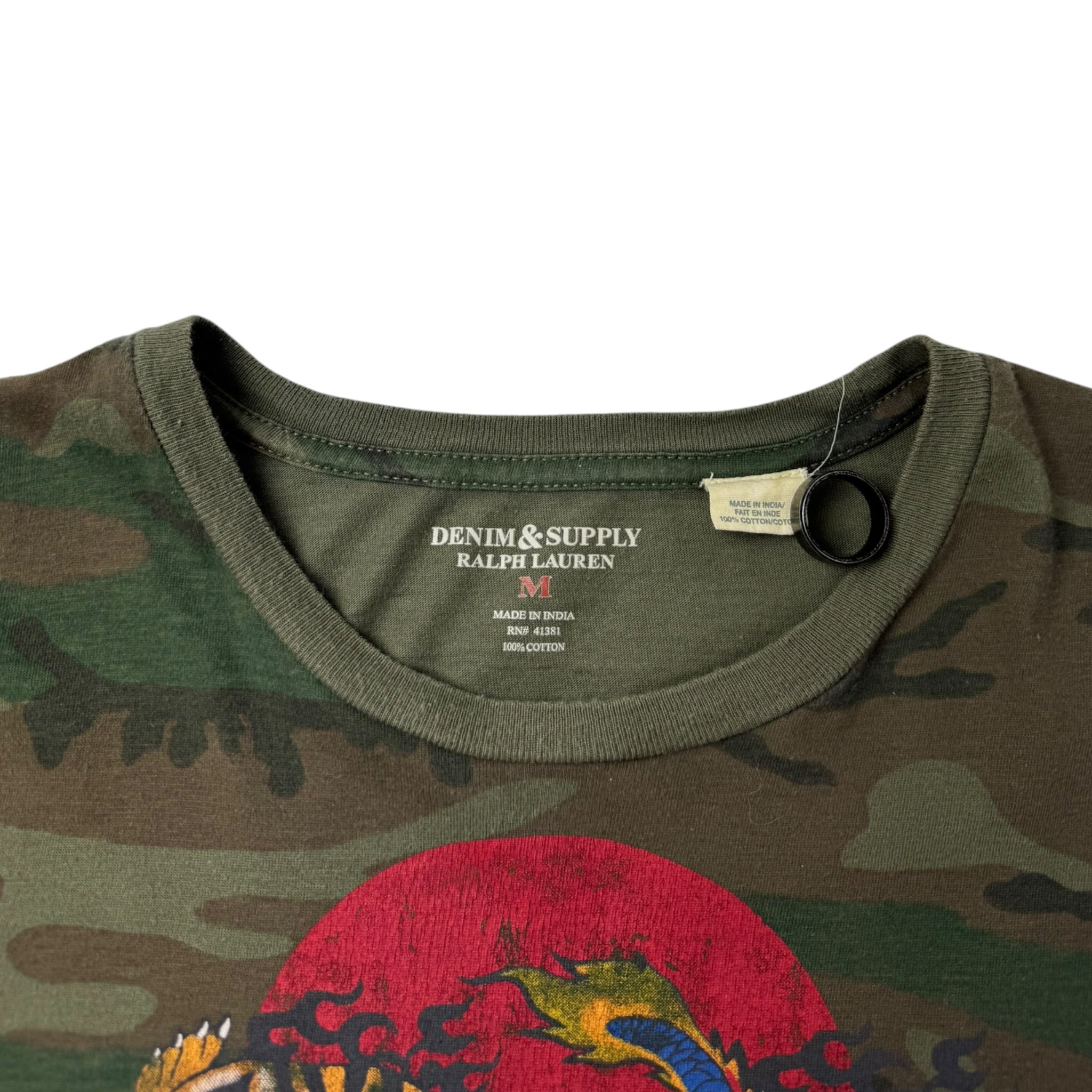 Y2K Polo Ralph Lauren Rising Sun Tiger Dragon Tee Camo