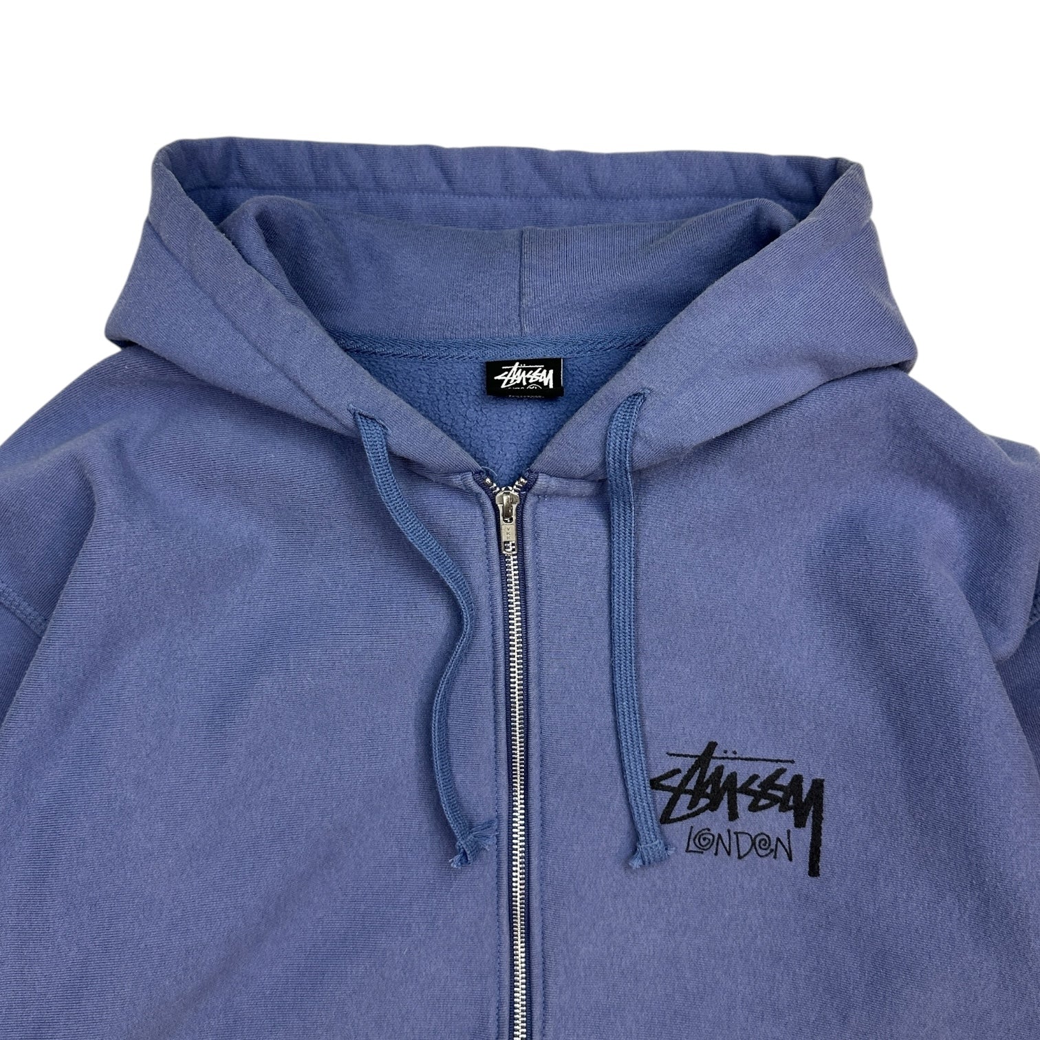 Stussy London Chapter Stock Logo Zip Up Hoodie Blue