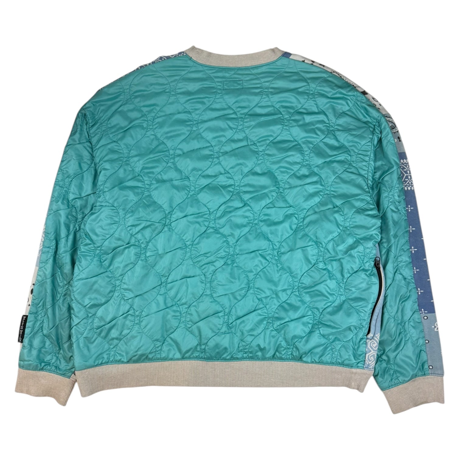 Kapital Paisley Quilted Crewneck Blue