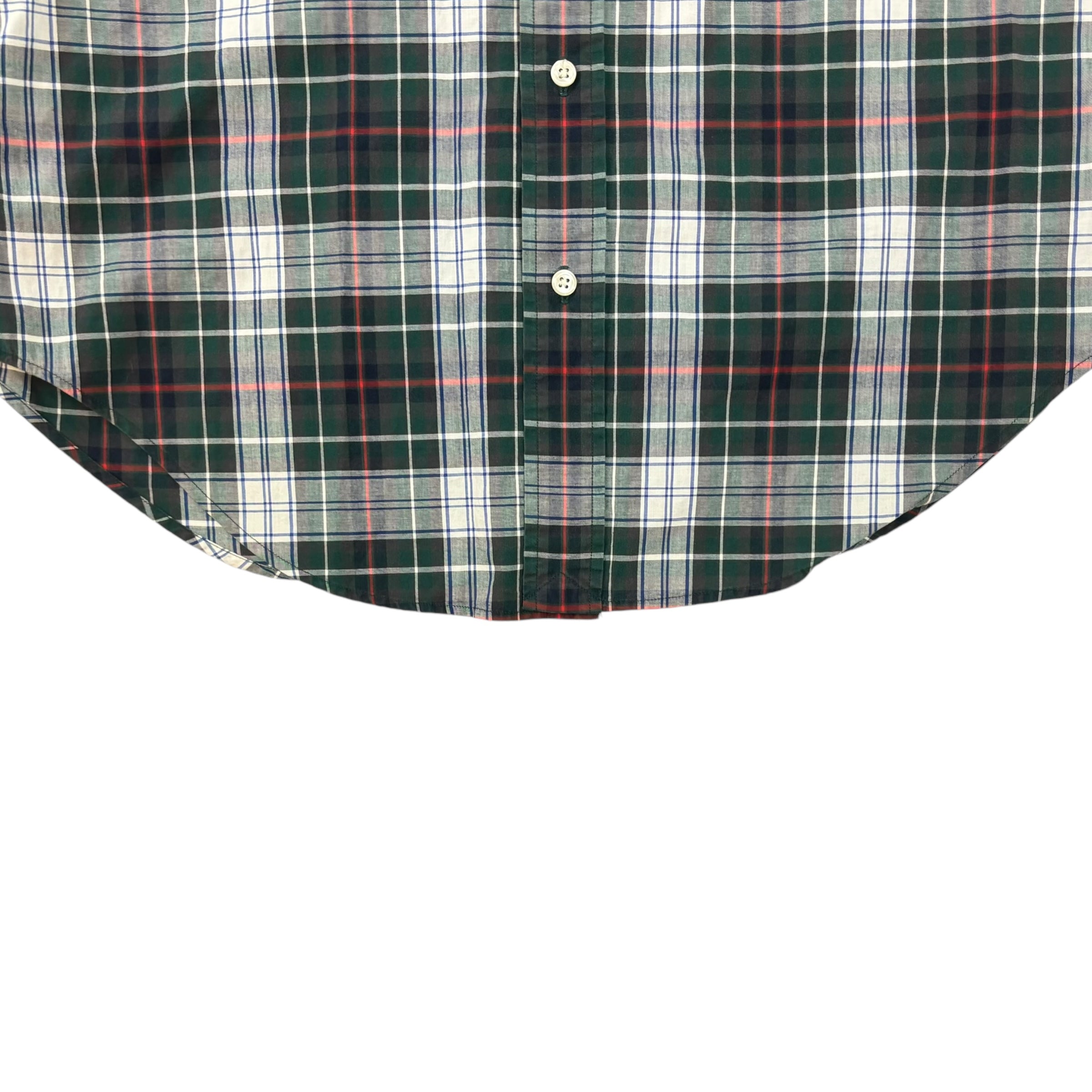 Vintage Ralph Lauren Polo Plaid Button-Up LongSleeve Shirt Green