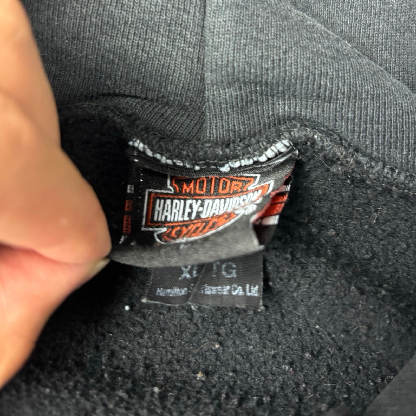2001 Harley Davidson Kelowna BC Flame Sleeve Zip Up Hoodie