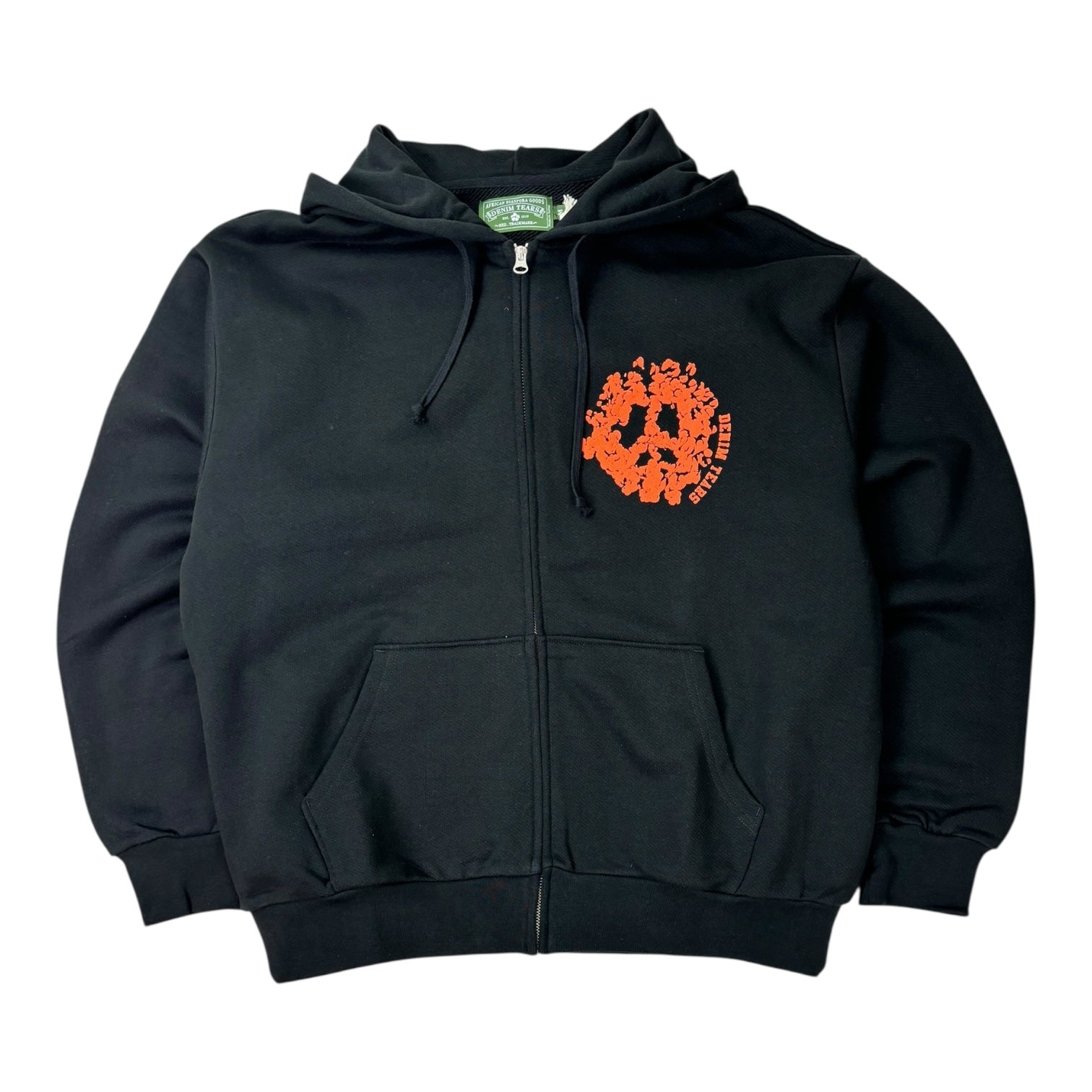 Denim Tears Denim University Zip-Up Hoodie Black/Orange