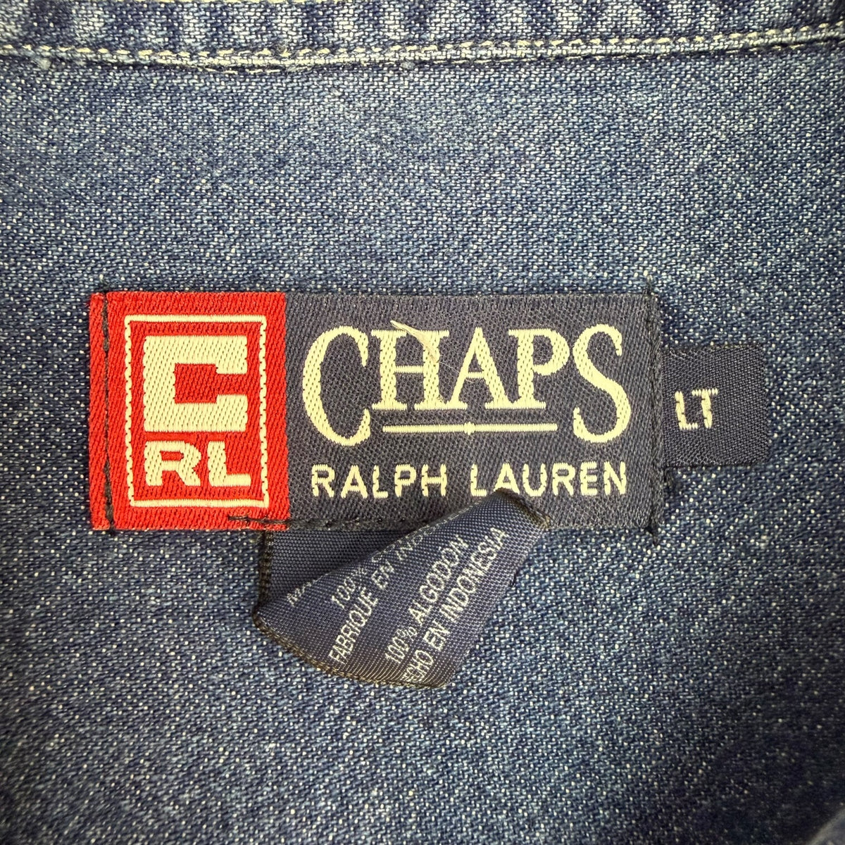Vintage Chaps Denim L/S Button Up Shirt Dark Wash