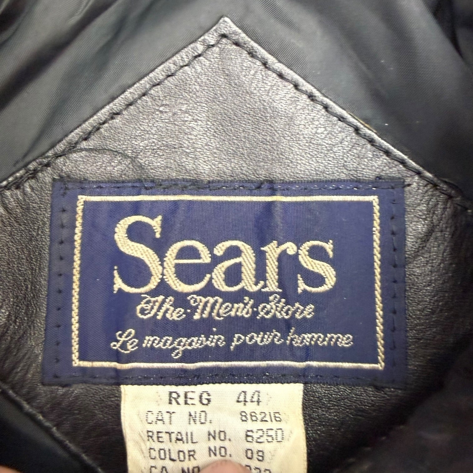 Vintage Sears Leather Biker Jacket Black
