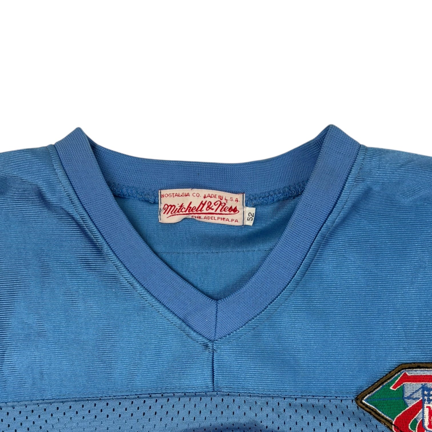 Vintage Mitchell & Ness Houston Oilers Warren Moon Football Jersey Light Blue