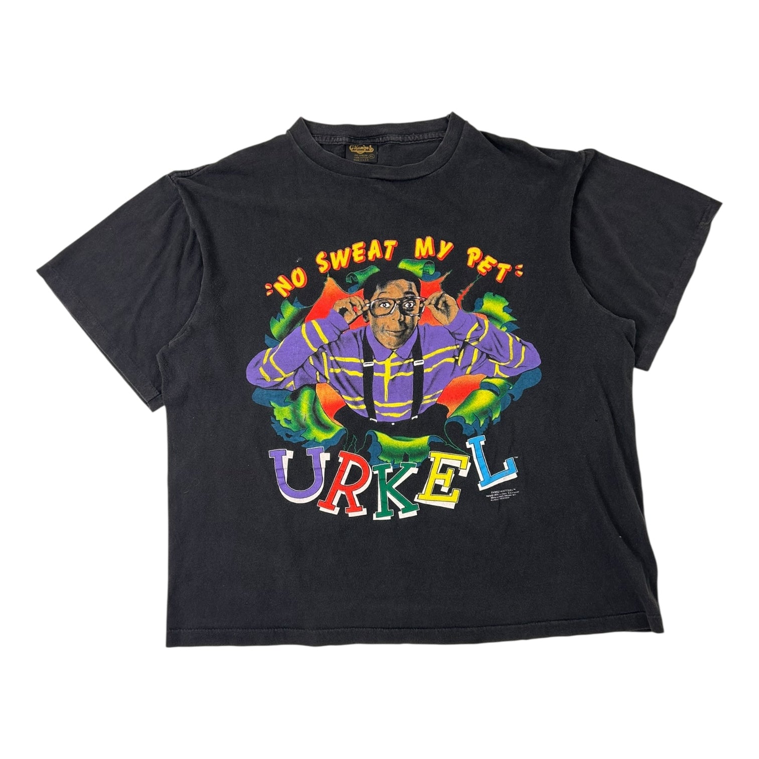 Vintage 1990 Urkel No Sweat My Pet T-Shirt Black