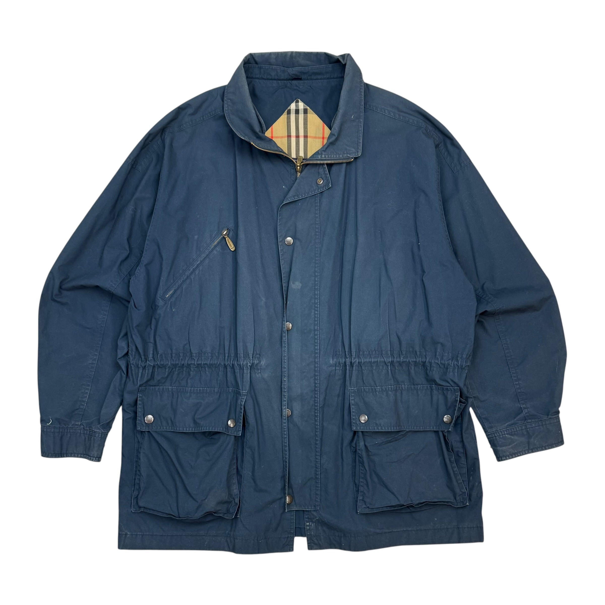 Vintage Burberrys Of London Long Jacket Navy Blue