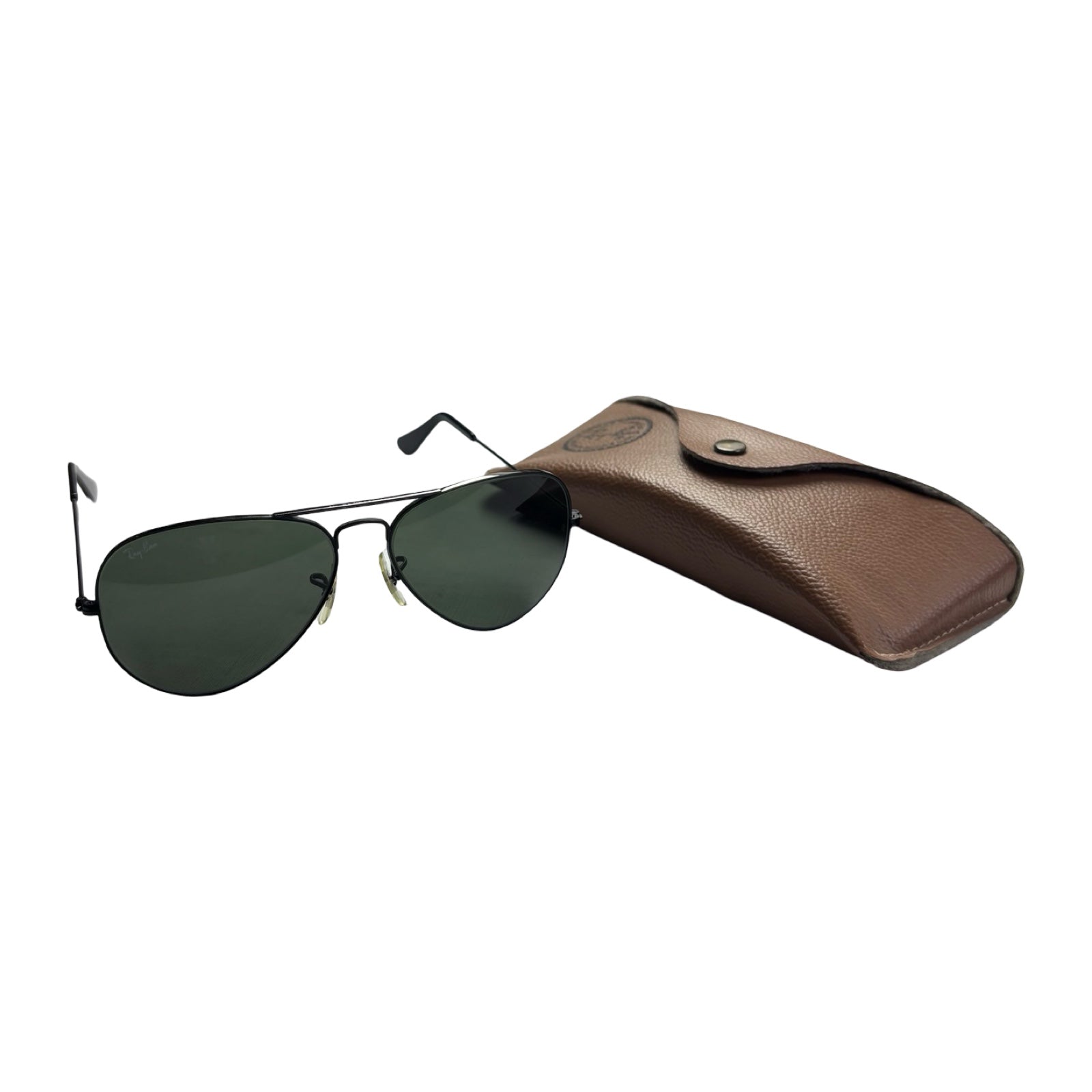 Vintage B&L Ray-Ban Aviator G-15 Green Lenses Classic Gunmetal Frame Sunglasses