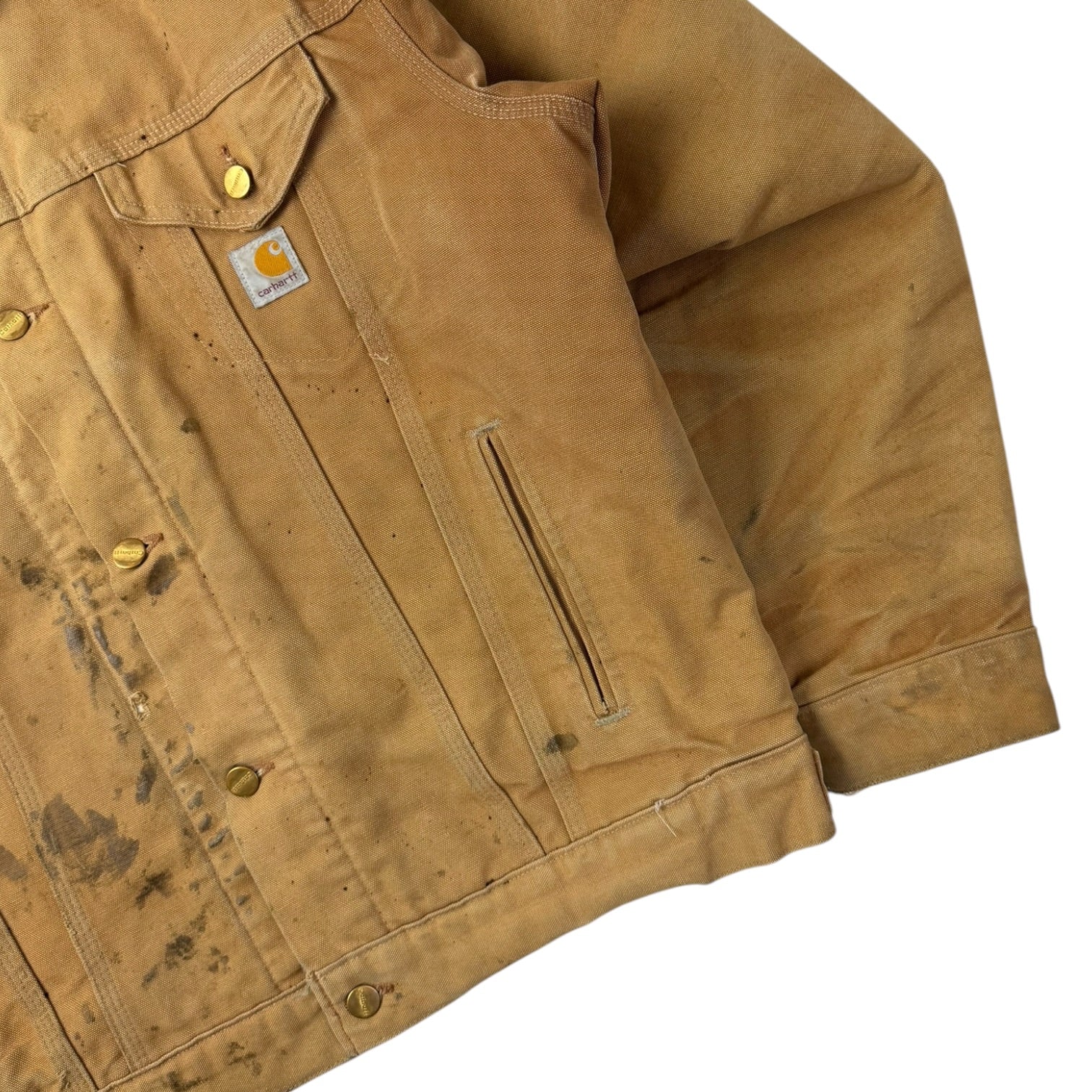 Carhartt J148 Blanket-Lined Firm Duck Jean Jacket Brown