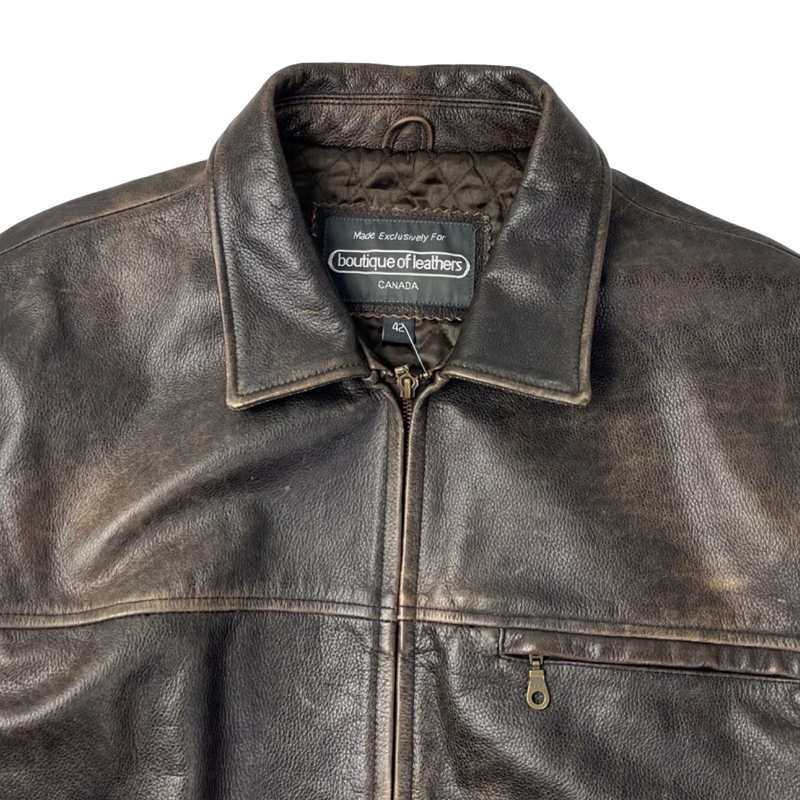 Vintage Boutique Of Leathers Harrington Jacket Patinated Nutmeg