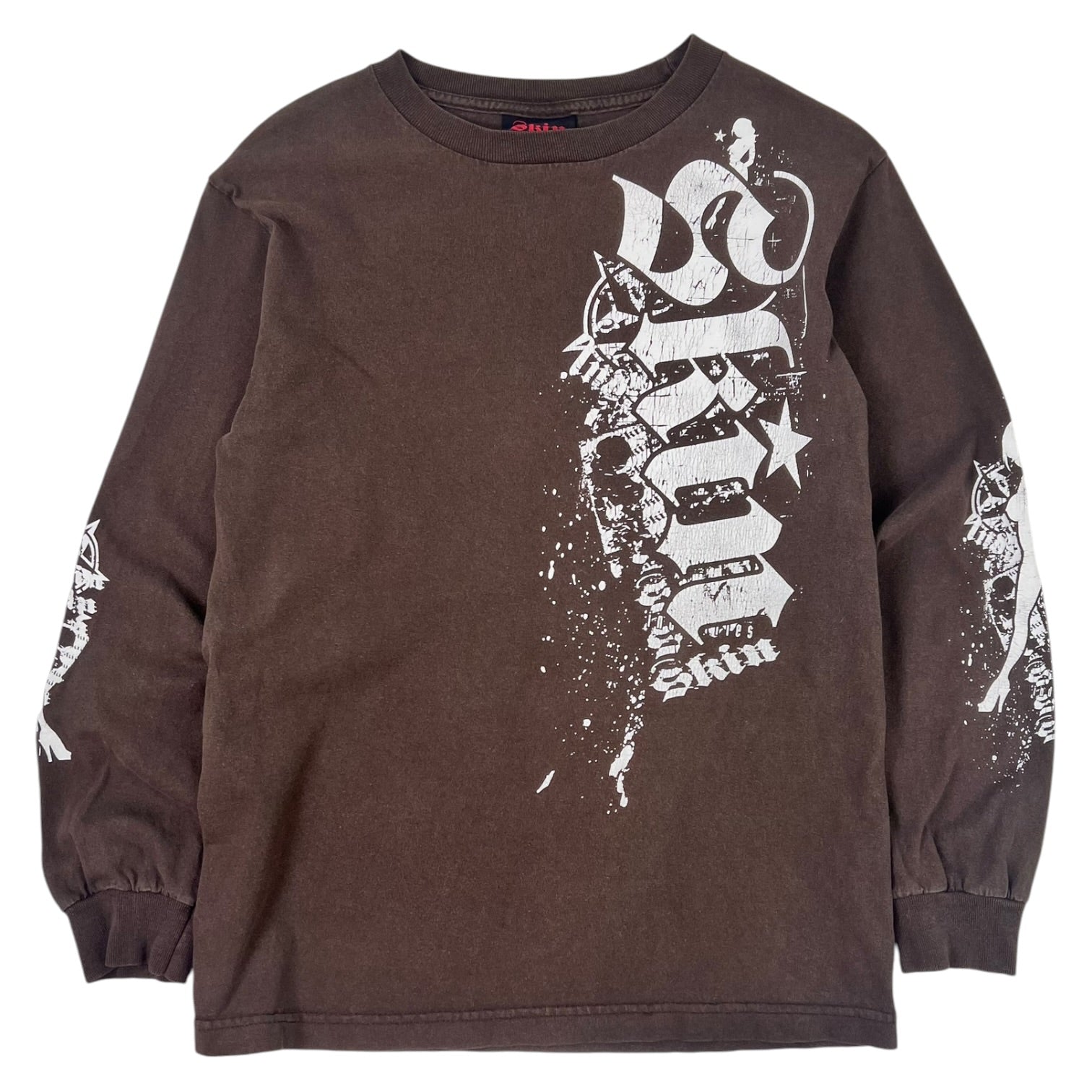 Y2K Vintage Skin Industries Long Sleeve T Shirt Brown