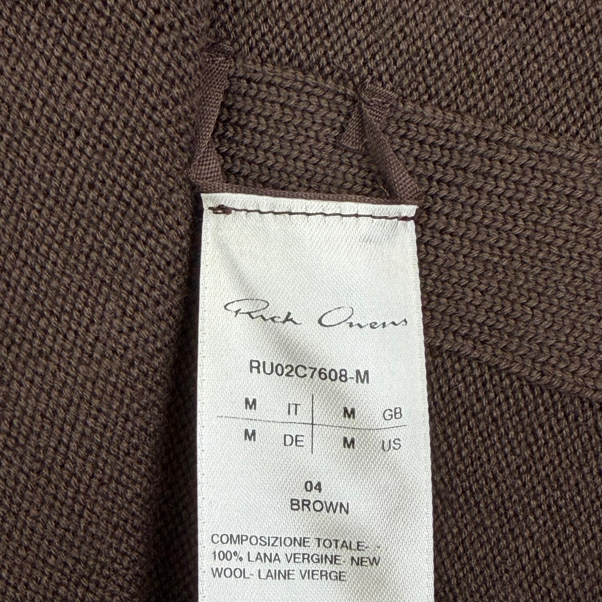 FW23 Rick Owens Luxor Peter Cardigan Brown