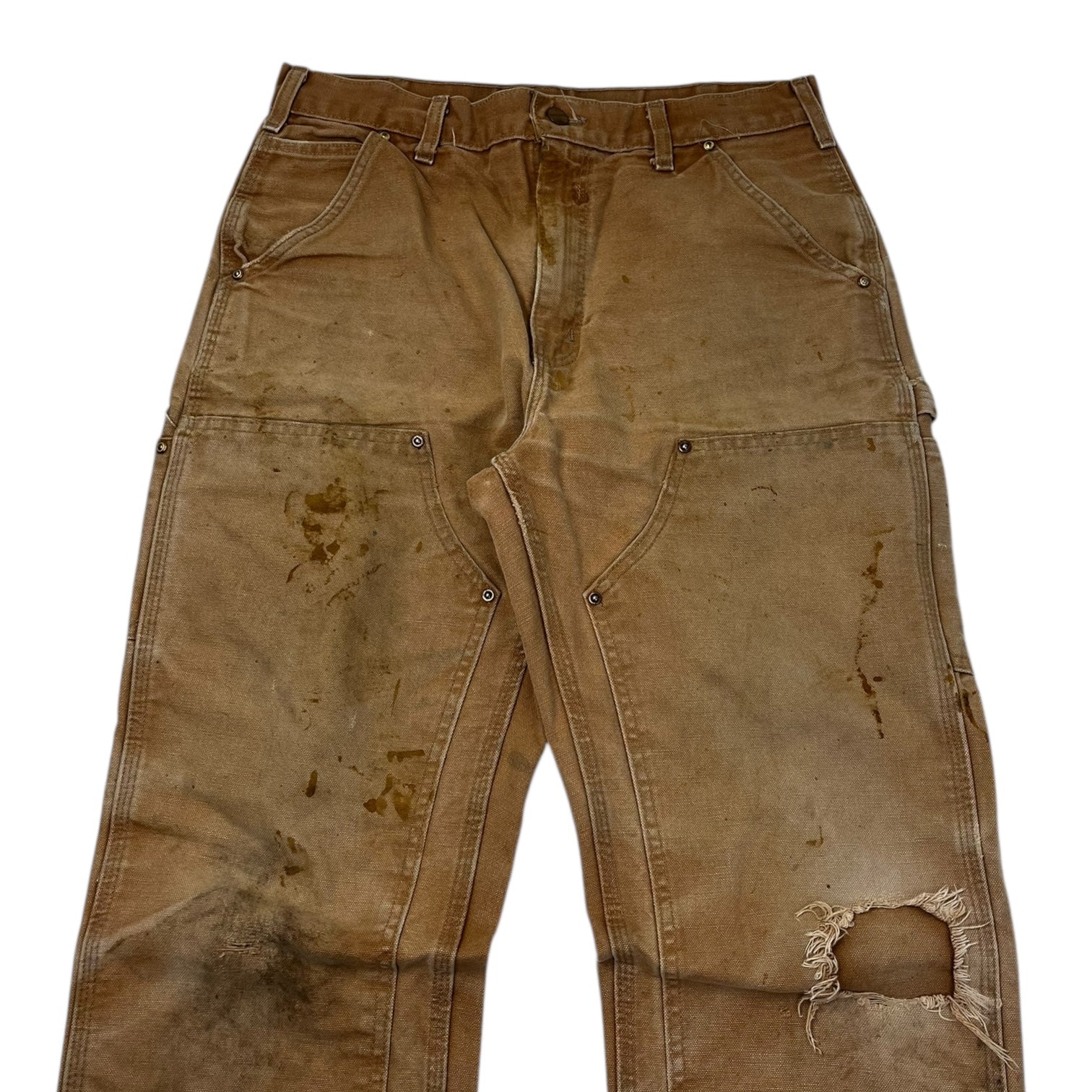 Carhartt Double Knee Work Pants Distressed Tan (32)
