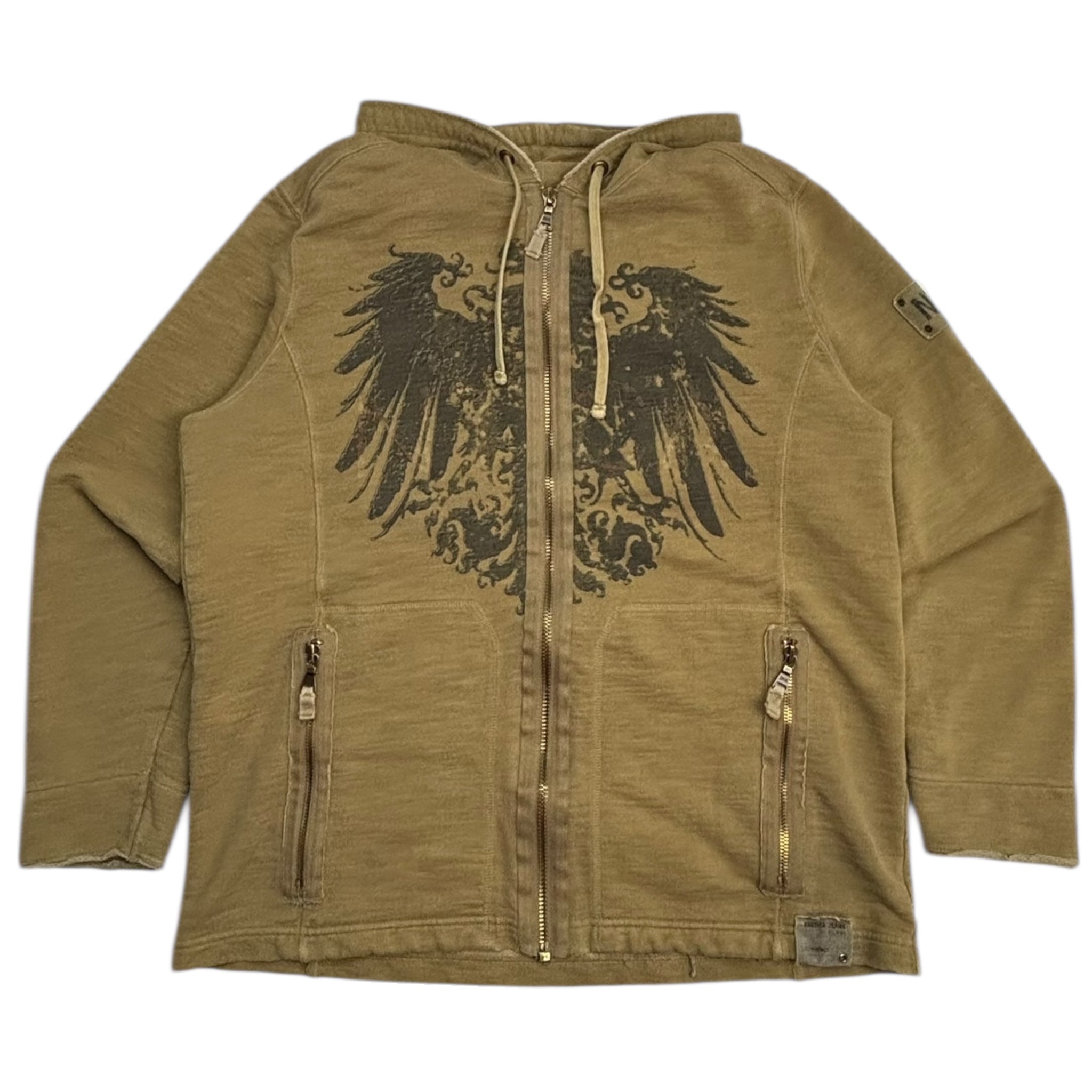 Vintage Y2K Nautica Eagle Crest Zip Hoodie