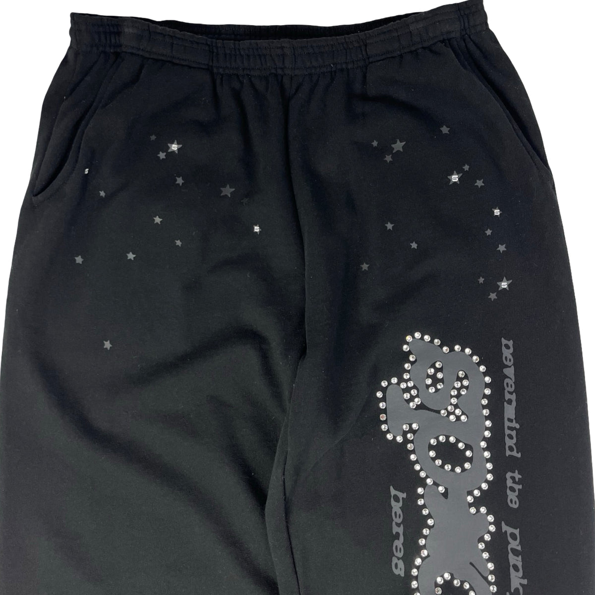 Sp5der Rhinestone Punk V2 Sweatpant Black