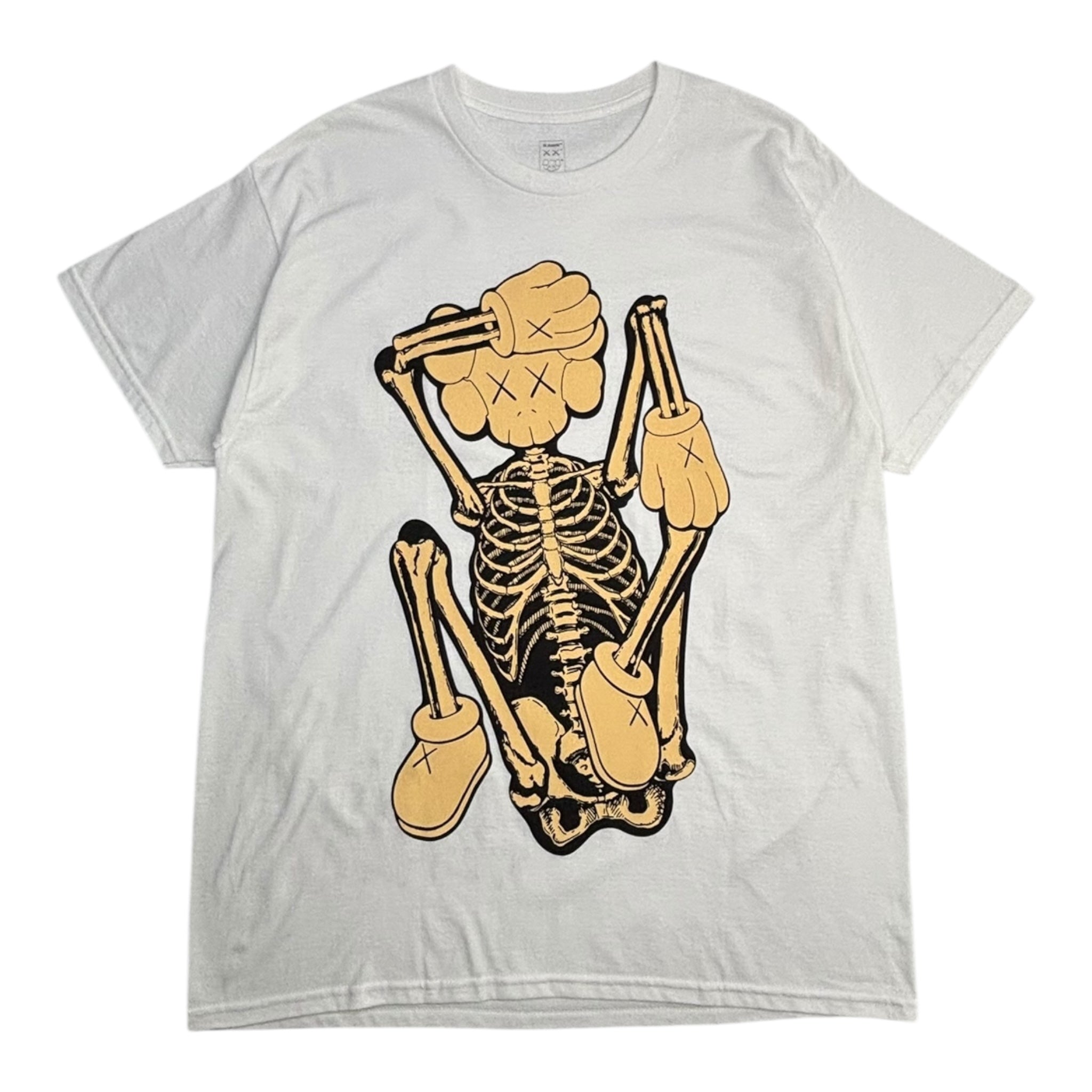 Kaws Skeleton New Fiction Bone T-Shirt White