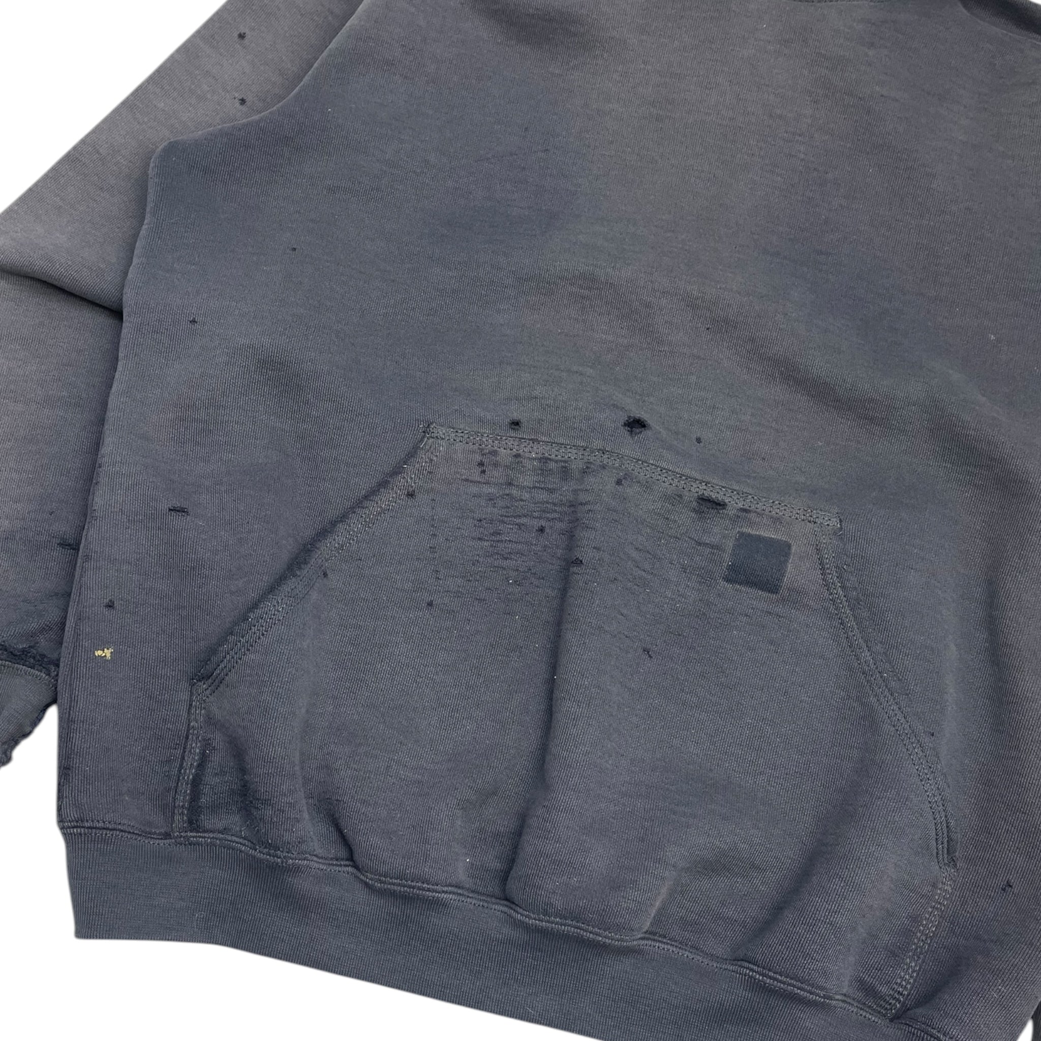 Vintage Carhartt Hooded Sweatshirt Distressed Faded Navy