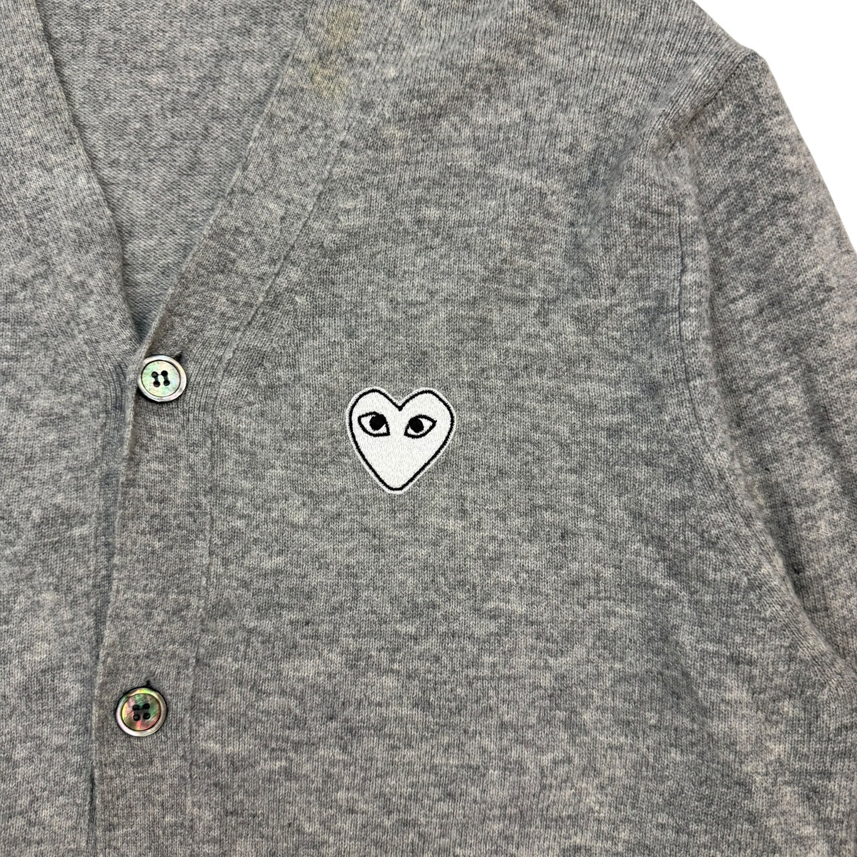 Comme Des Garçons PLAY Cardigan Sweater Grey