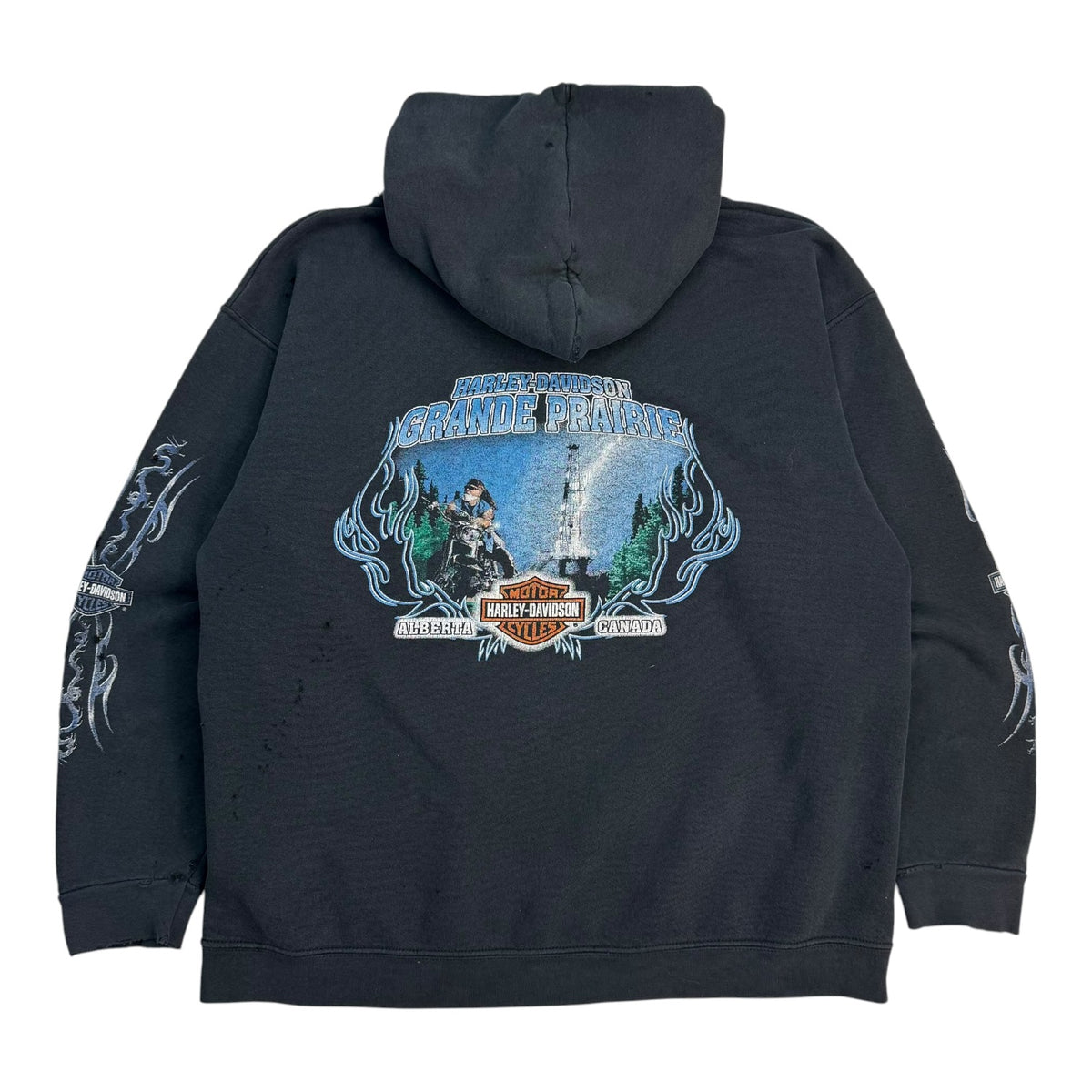 Vintage Harley Davidson Of Grande Prairie Hoodie Black
