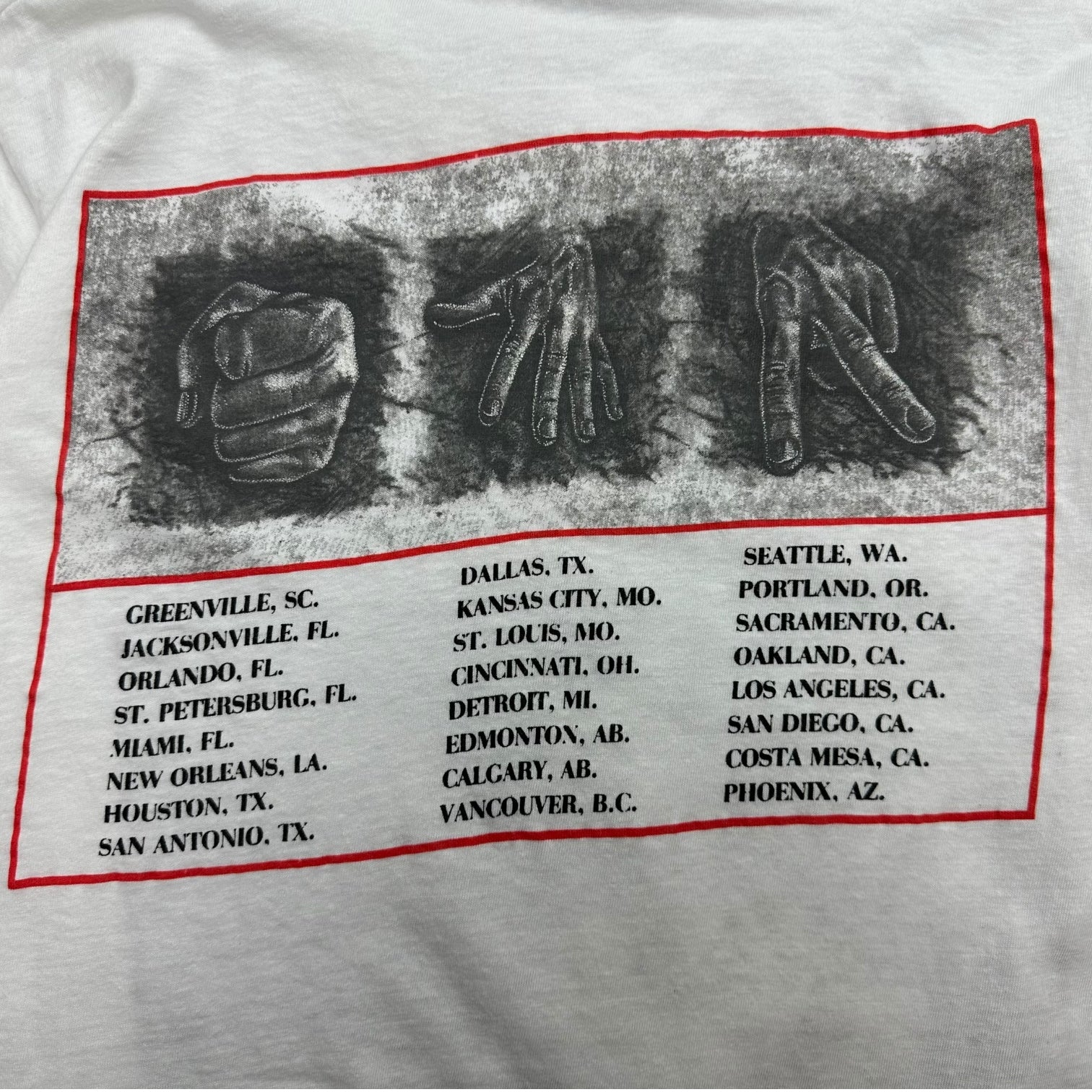 1990 Rush ‘Presto’ Tour Tee White