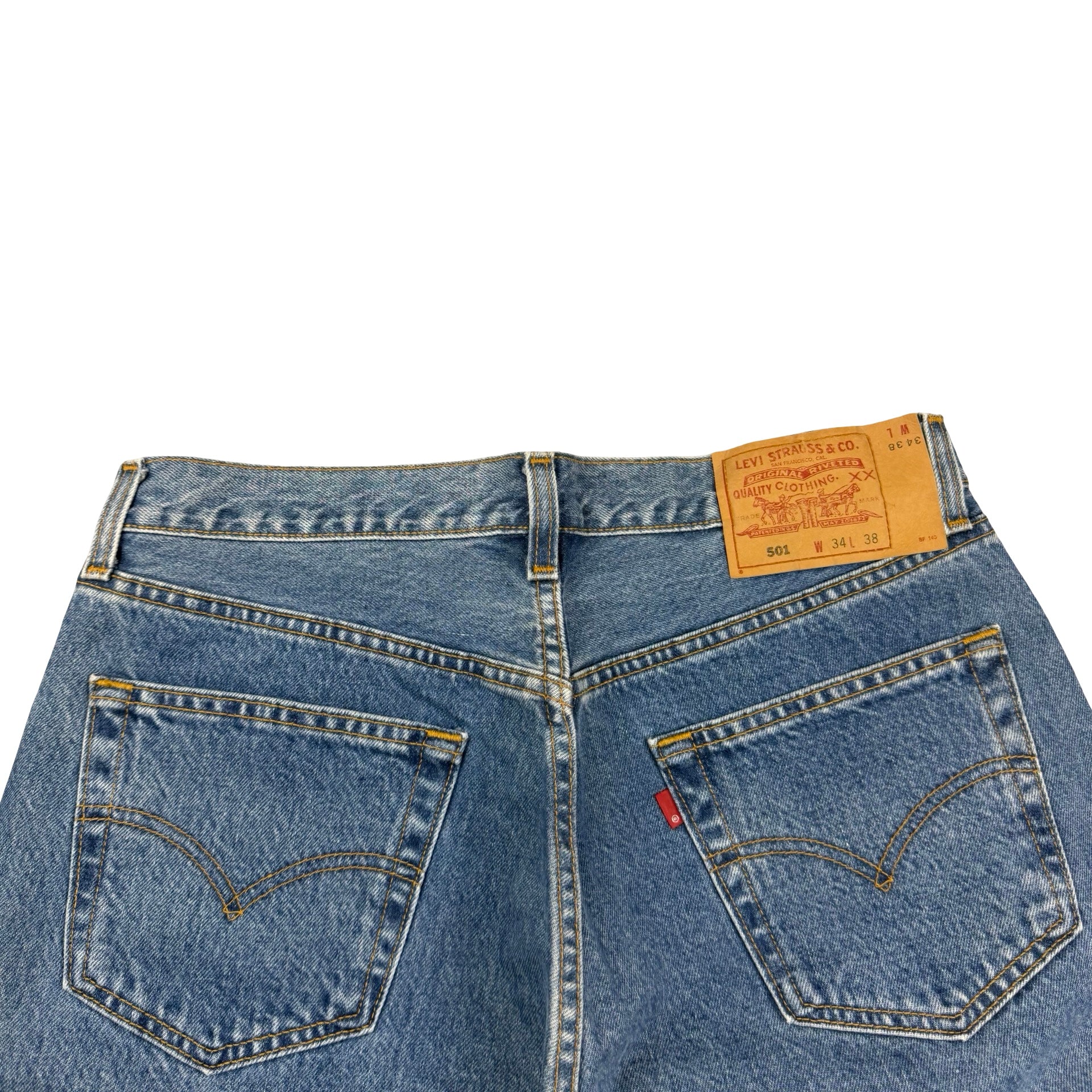Vintage Levi’s 501 Light Wash Blank Tab Denim Jeans Blue