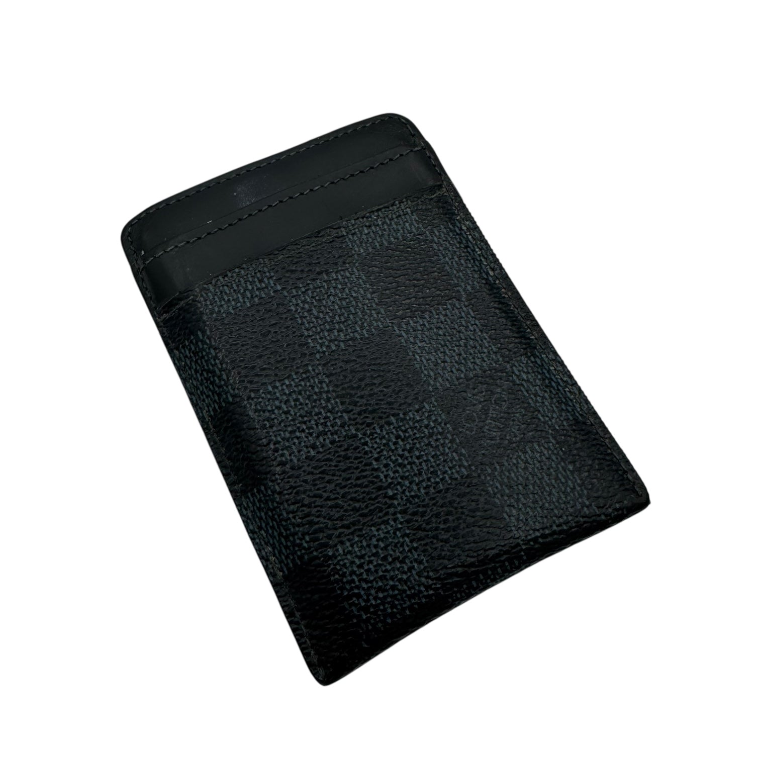 Louis Vuitton Pince Damier Graphite Canvas Card Holder Money Clip Navy Blue