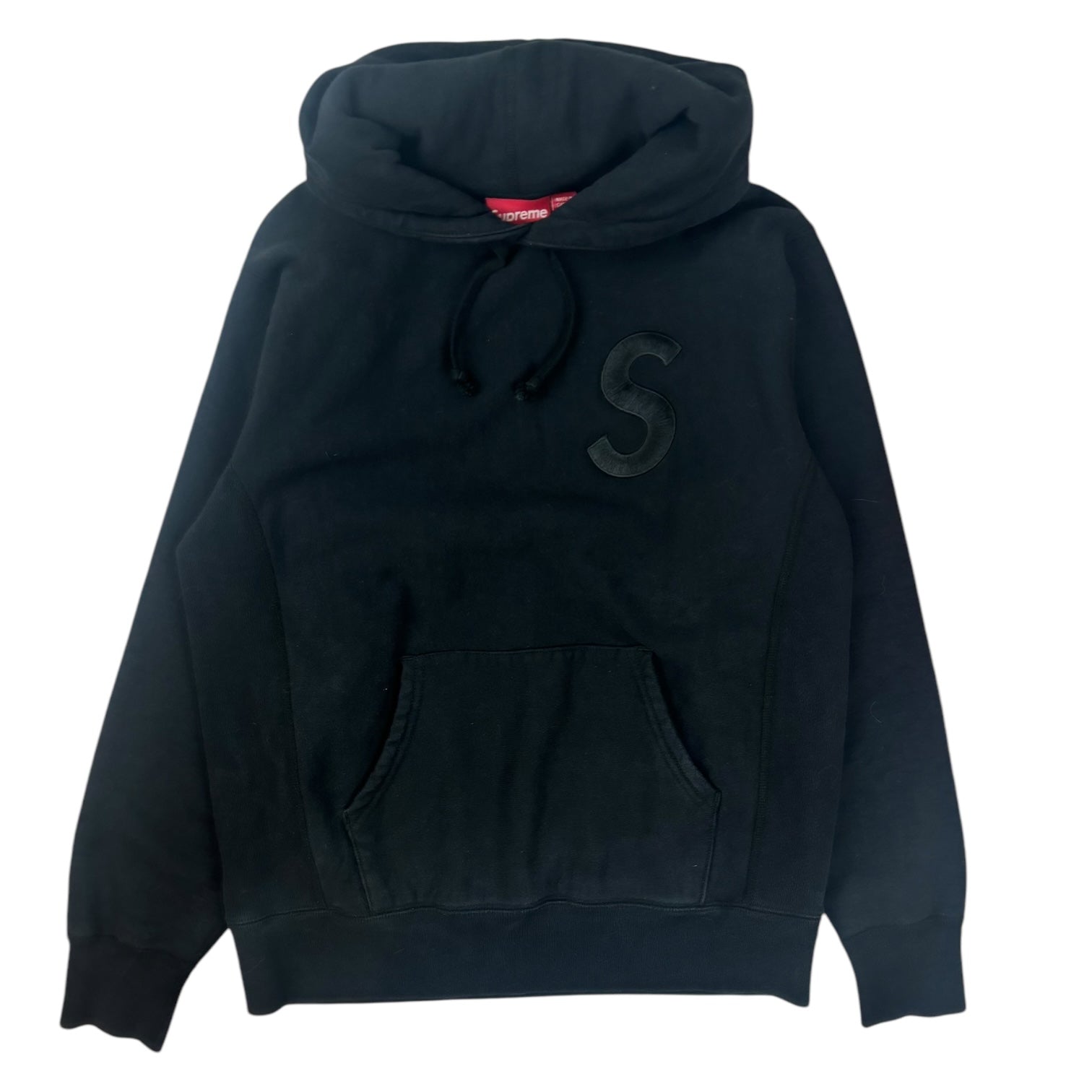 FW17 Supreme Tonal S Logo Hoodie Black