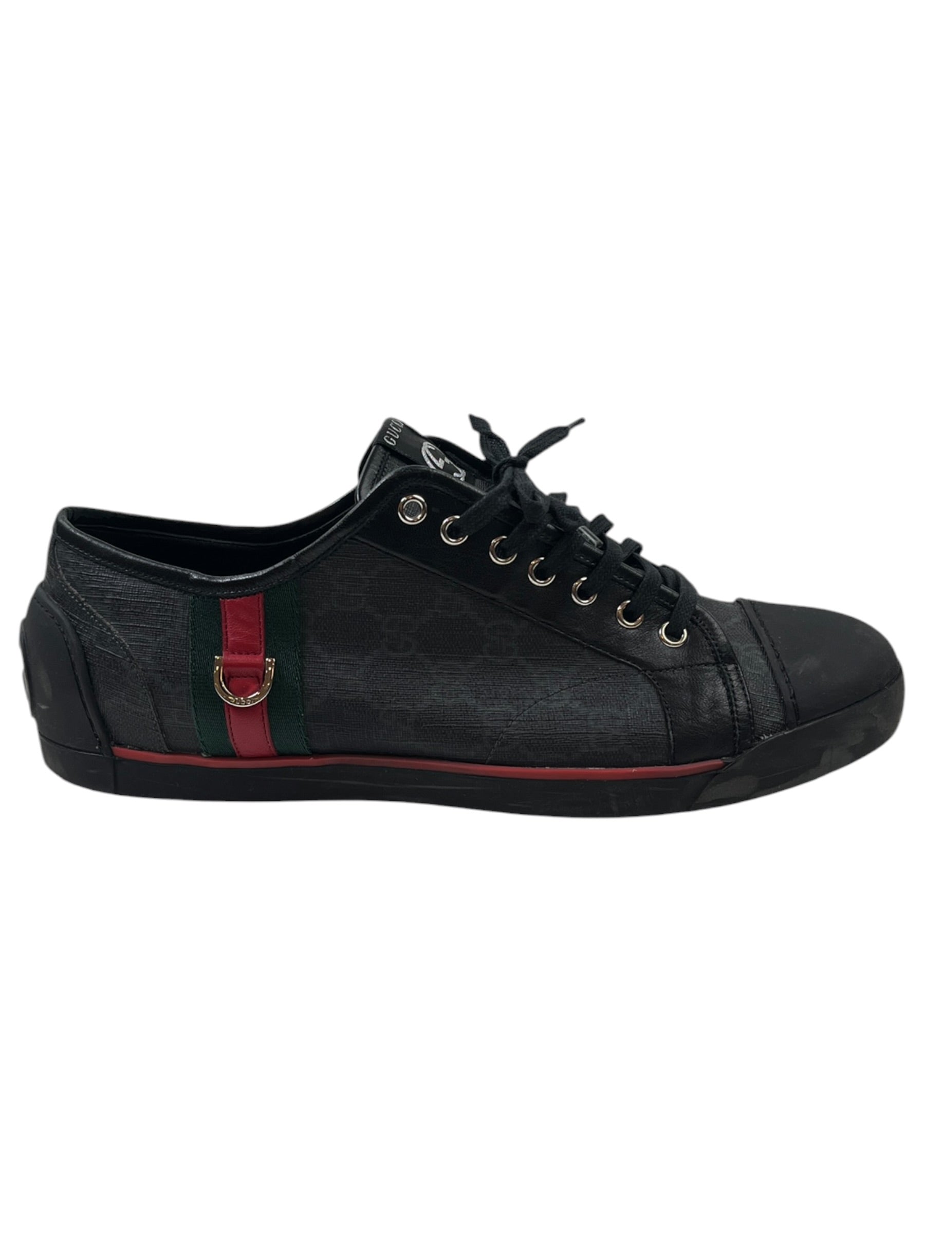 Gucci GG Supreme Canvas Classic Web Low-Top Sneakers (Used)