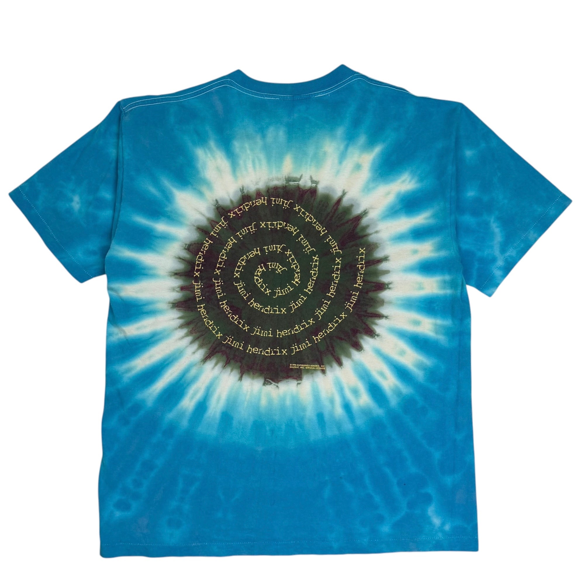 1995 Jimi Hendrix Portrait Tye Dye Tee Sky Blue
