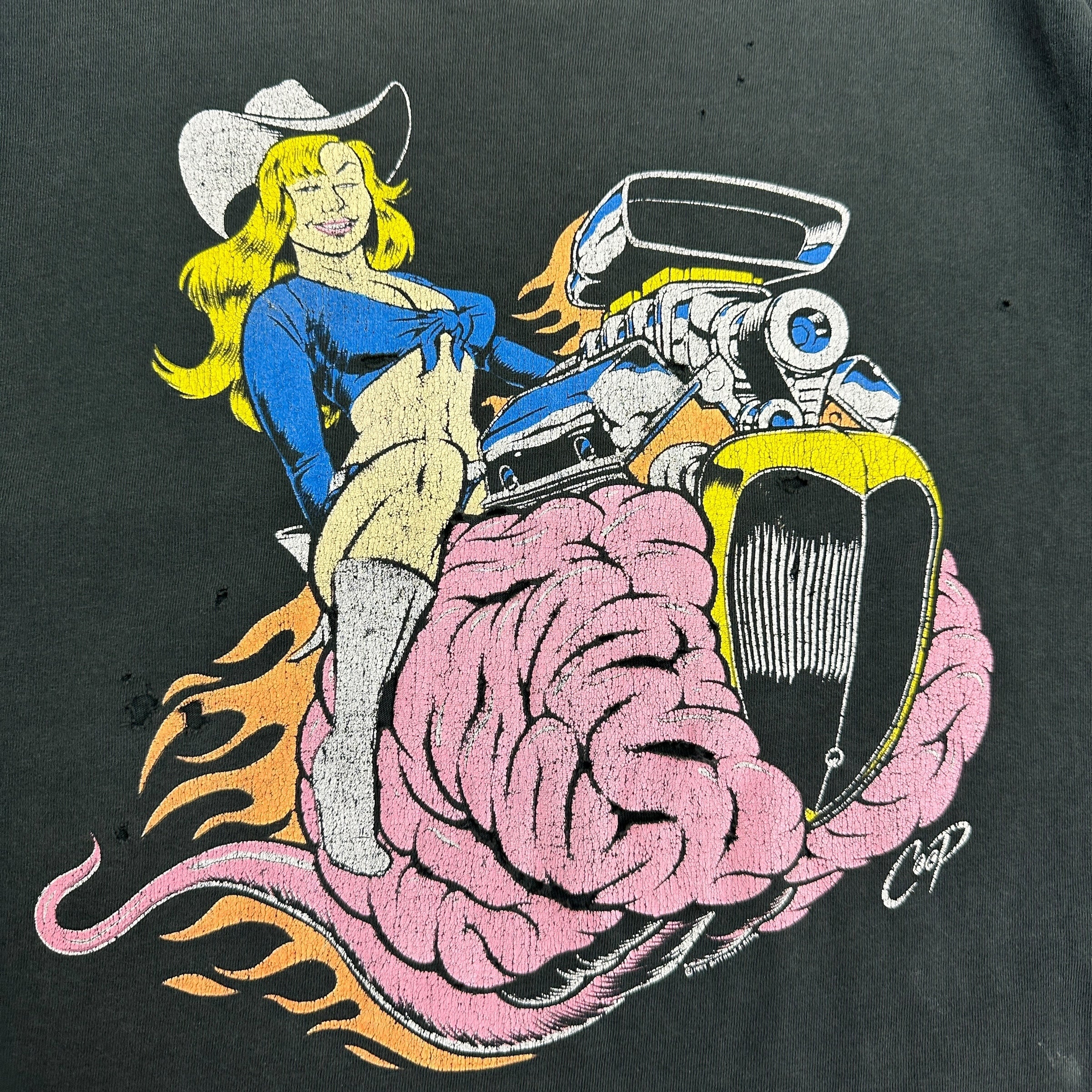 1993 Butthole Surfers Coop Art Cowboy Tee Black