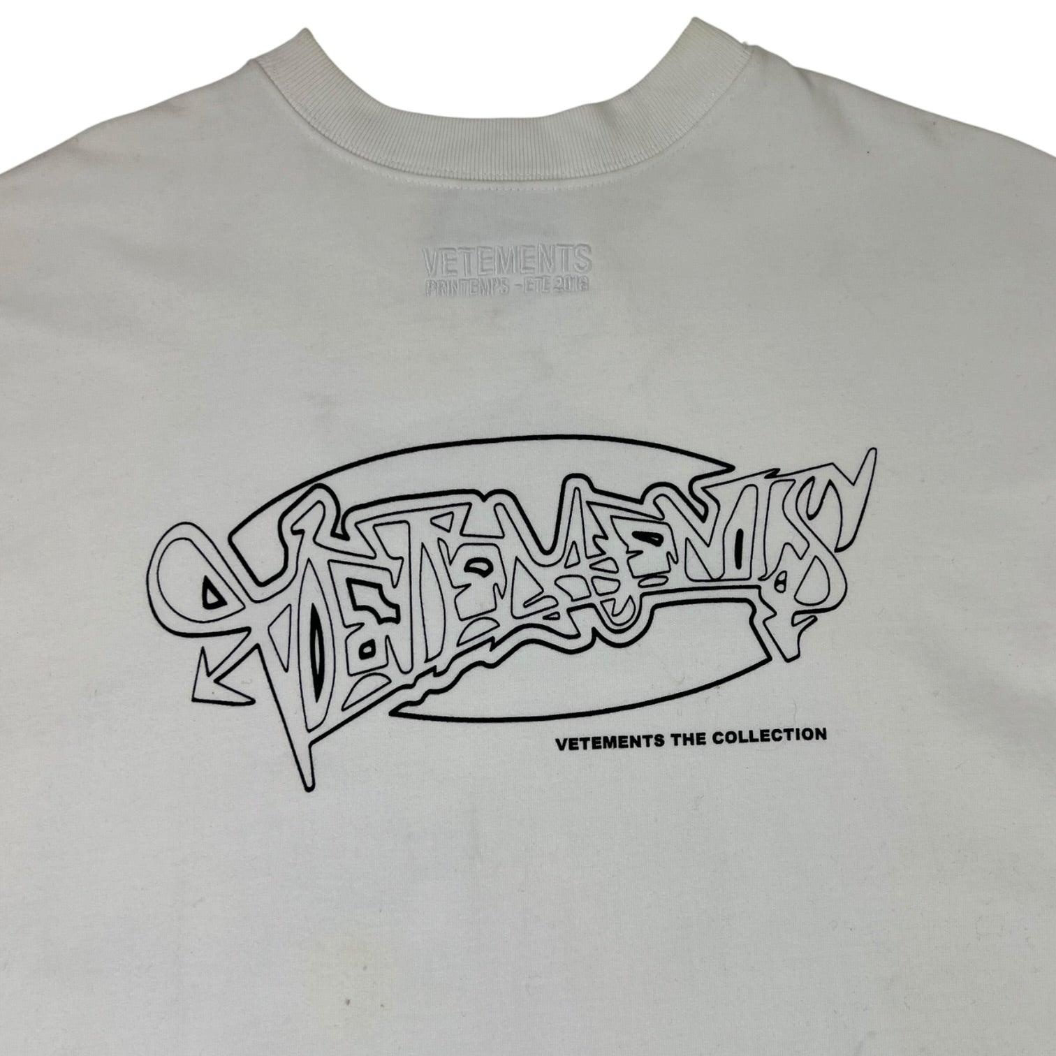 Vetements Short Sleeve Split T-Shirt White