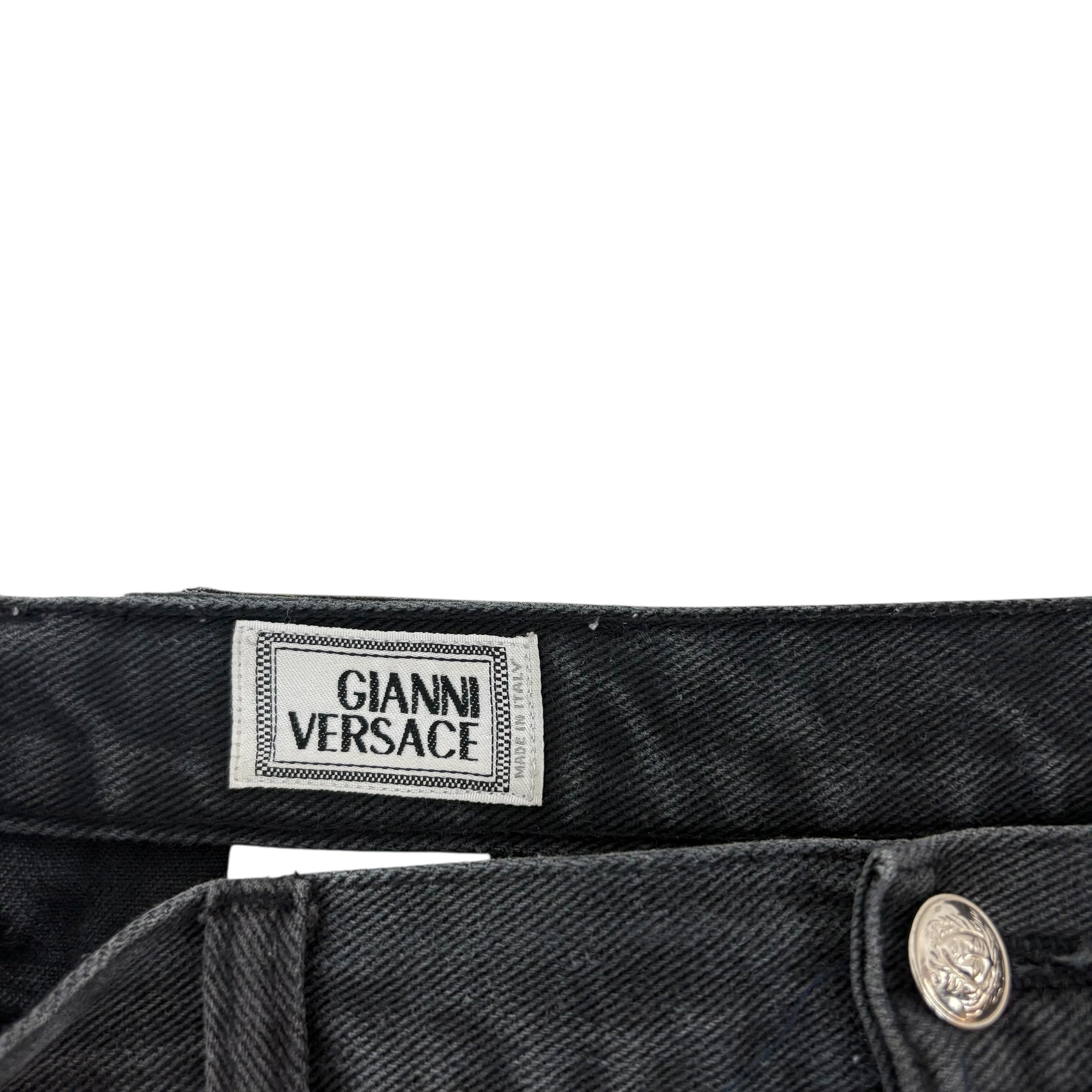 Vintage Versace Straight-Leg Jeans Black
