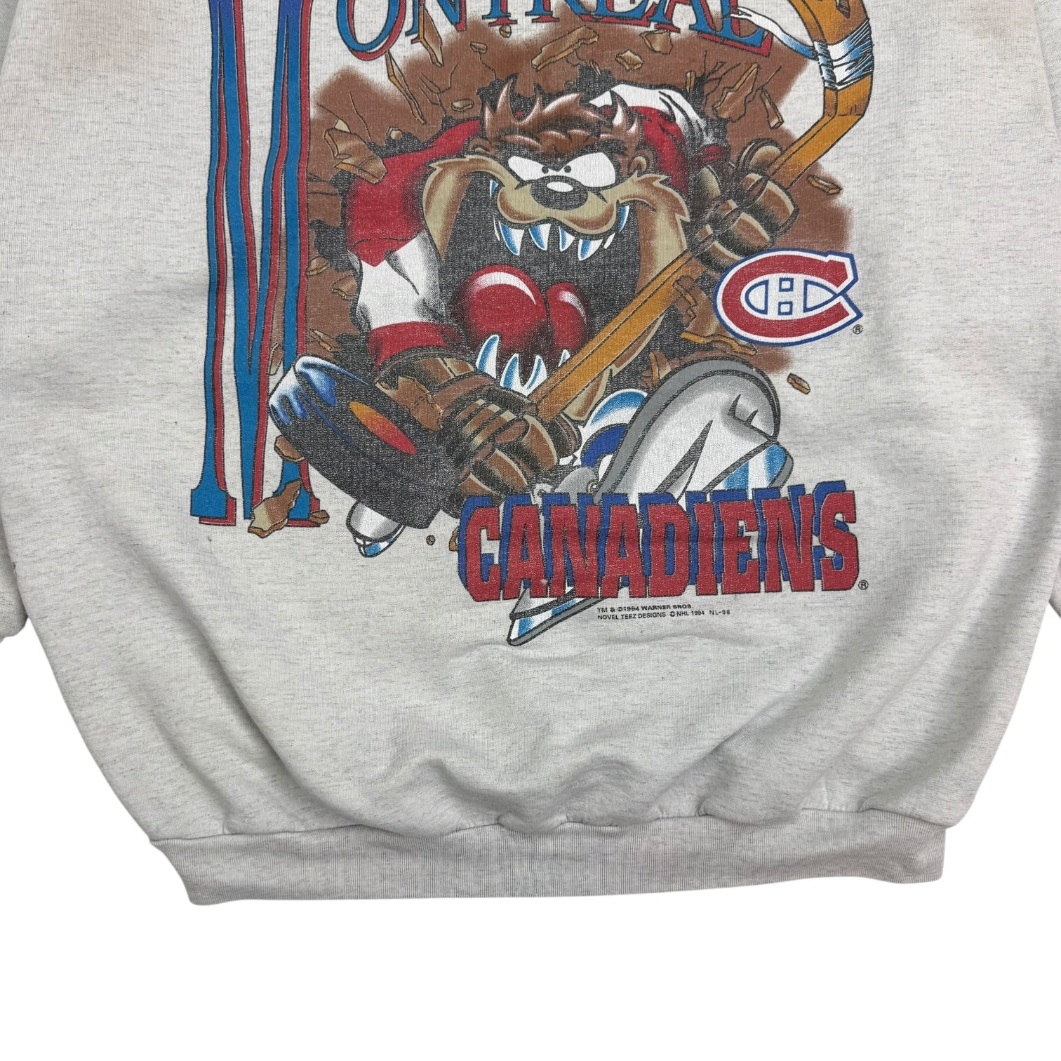1994 Montreal Canadiens Tasmanian Devil Crewneck Grey