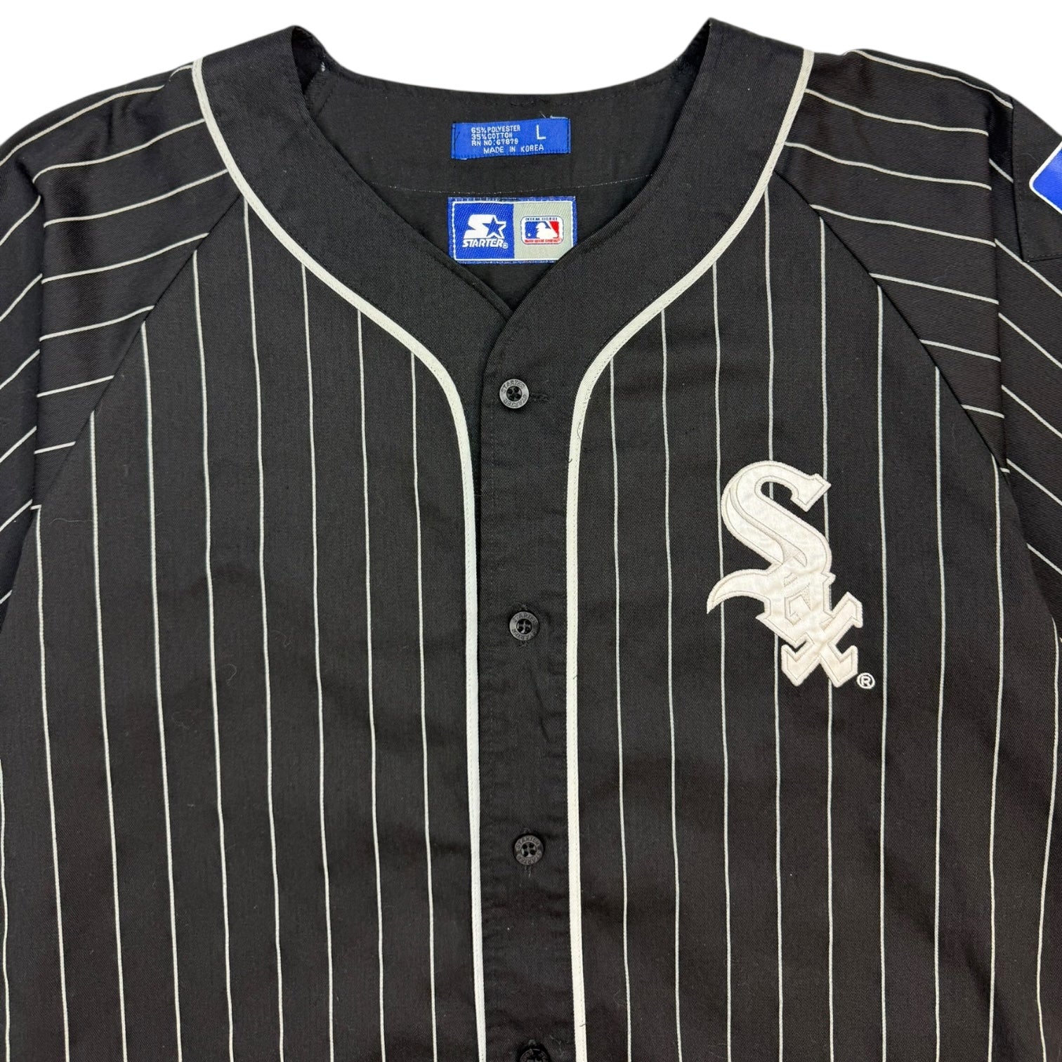 Vintage Chicago White Sox Starter Pinstripe Jersey Black