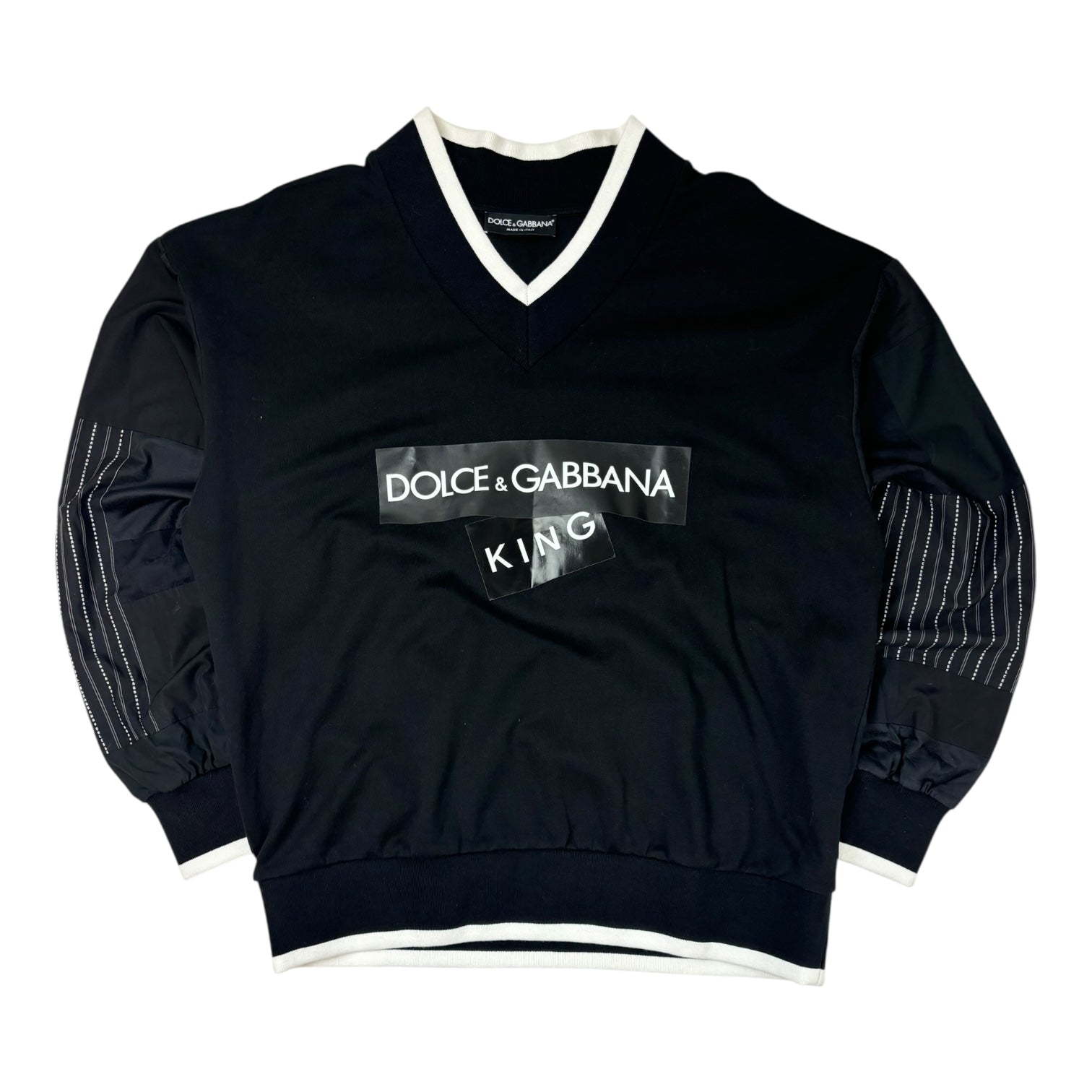 Dolce & Gabbana “King” V-Neck Sweatshirt Black