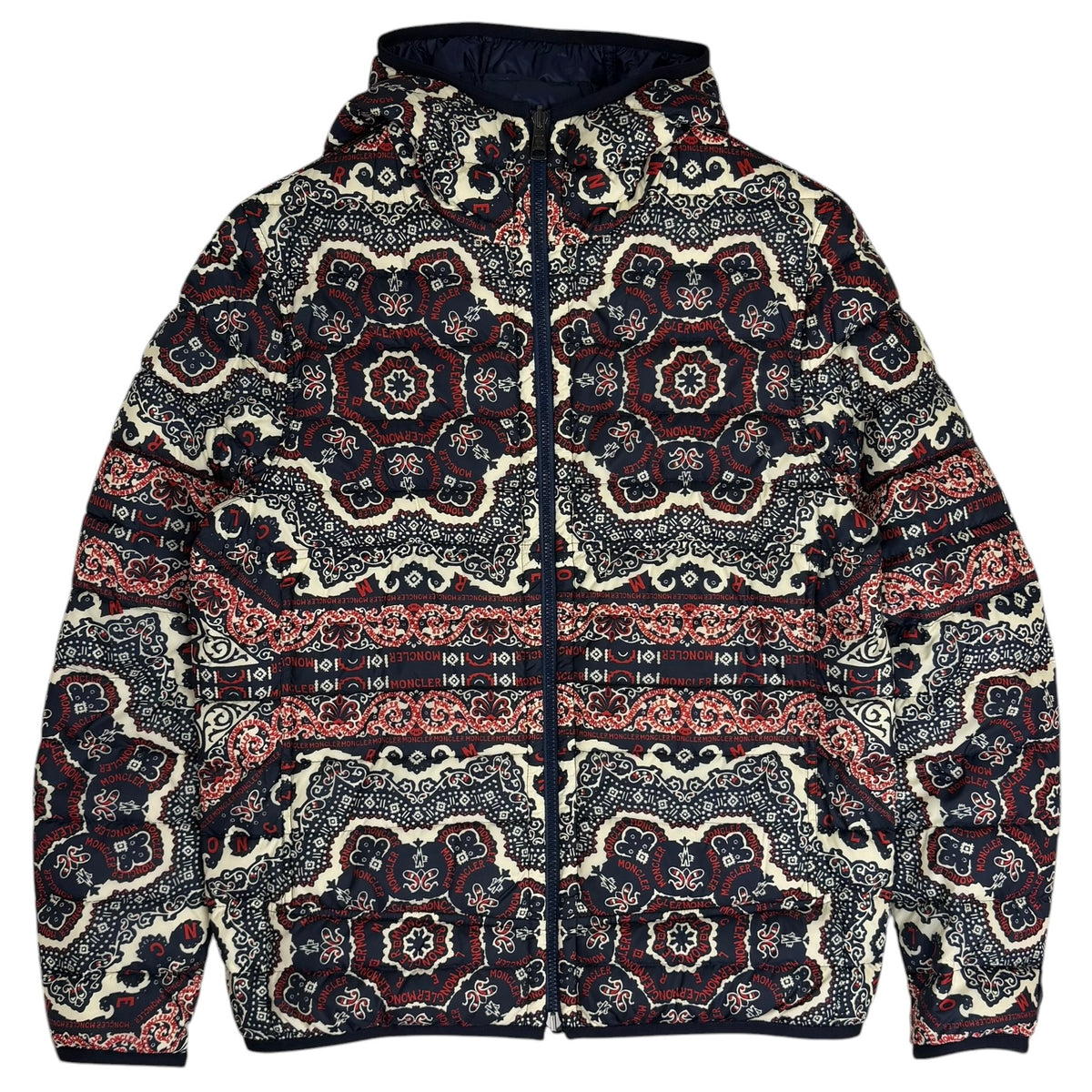 Moncler Zois Reversible Bandana Quilted Shell Jacket Blue/Red
