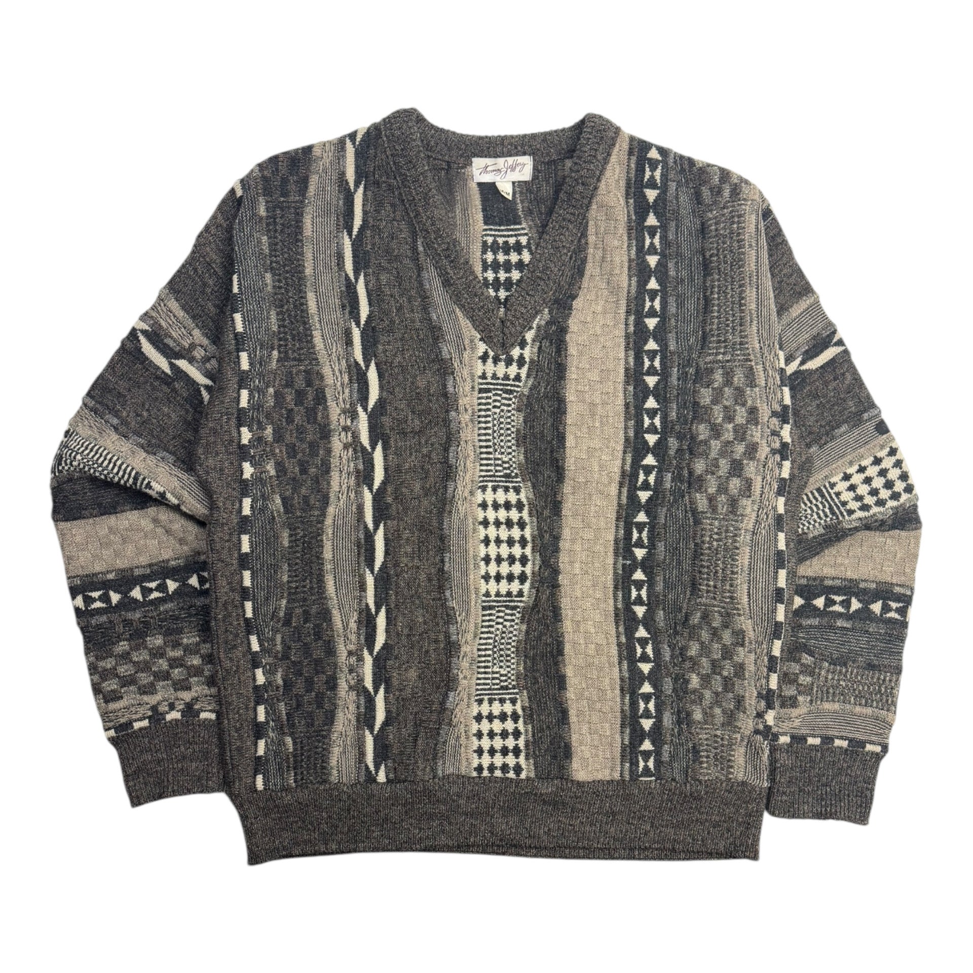 Vintage Checkerboard/Abstract Patterned 3D Knit