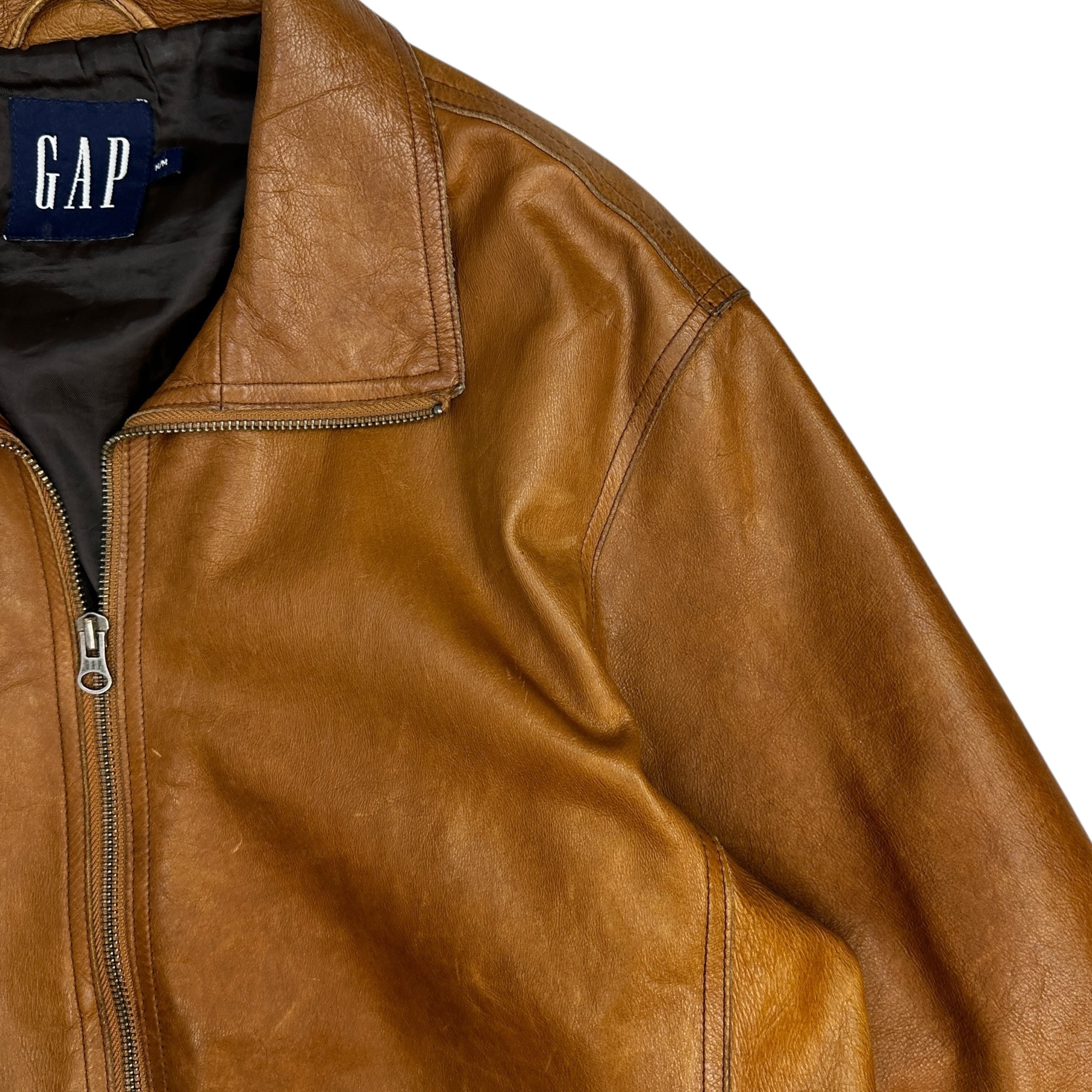 Vintage Gap Leather Jacket Saddle Brown