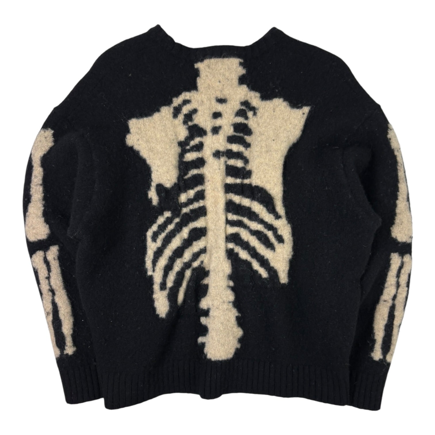 Kapital 5G Wool Bone Crew Sweater Black